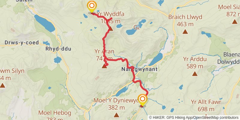 24 Peaks Circuit from Llanberis stage 2 Map