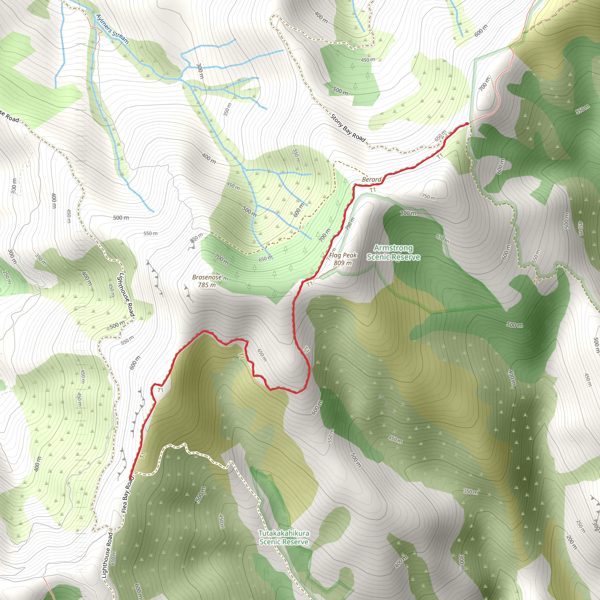 Stony Bay Trailhead to Flea Bay Road mobile static map