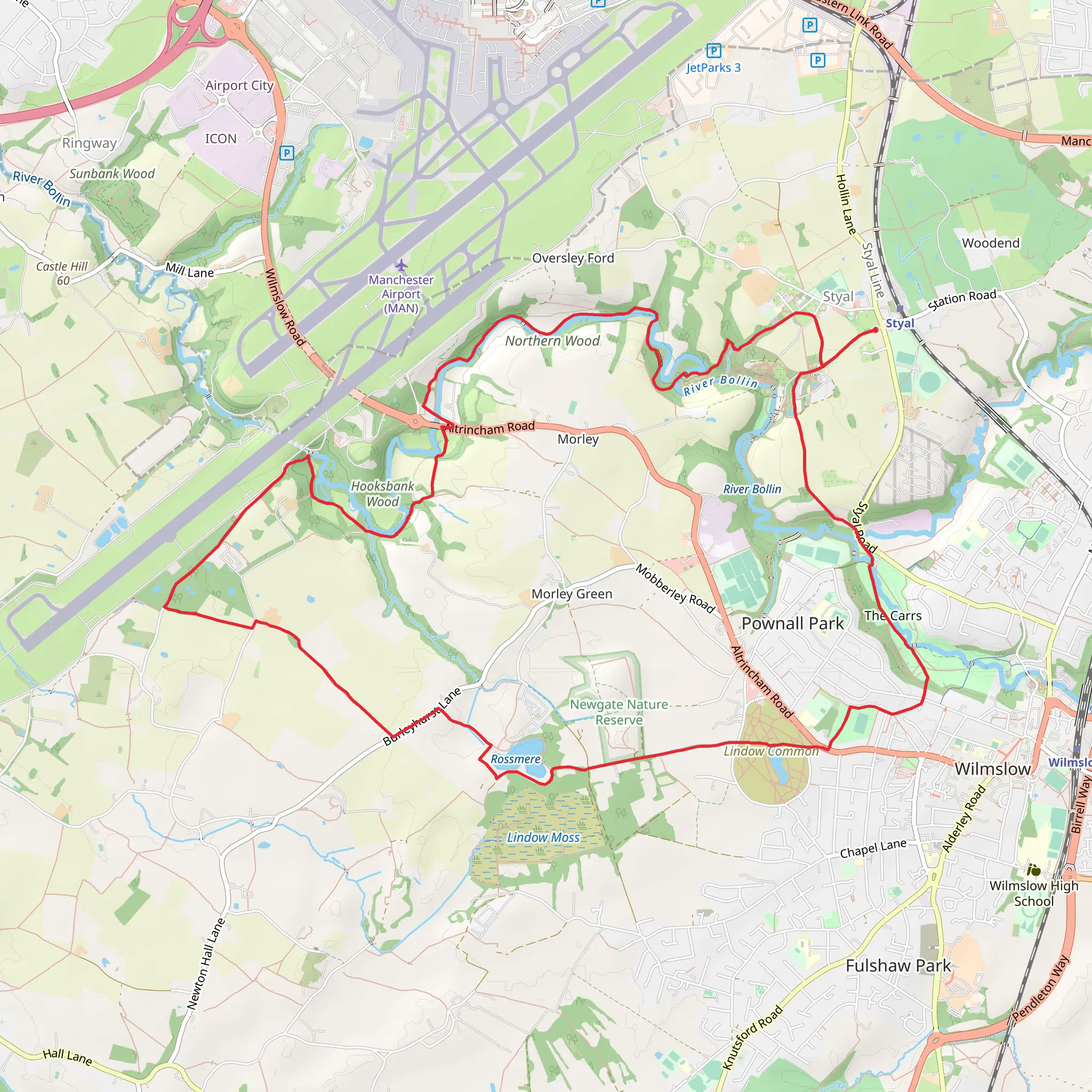 Northern Wood, Black Lake and Lindow Common Loop mobile static map