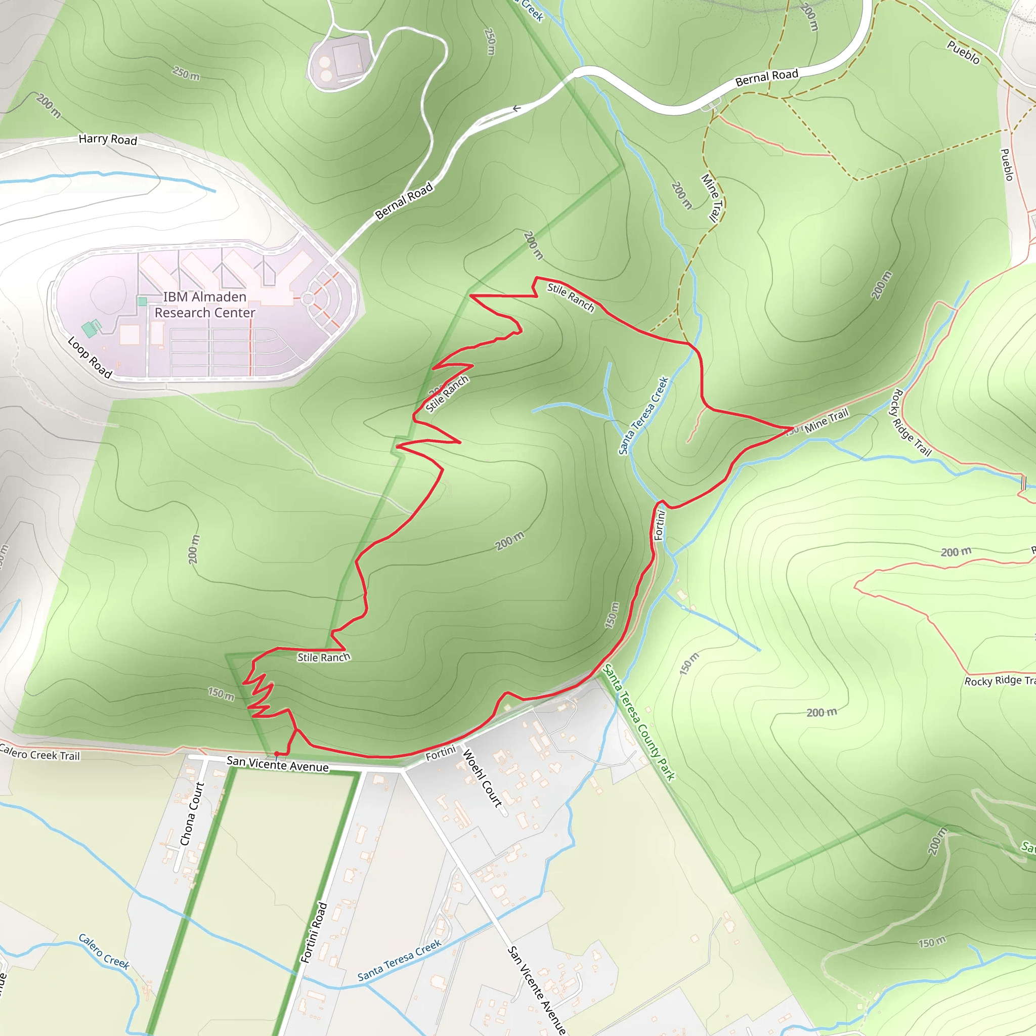 Stile Ranch and Fortini Loop mobile static map