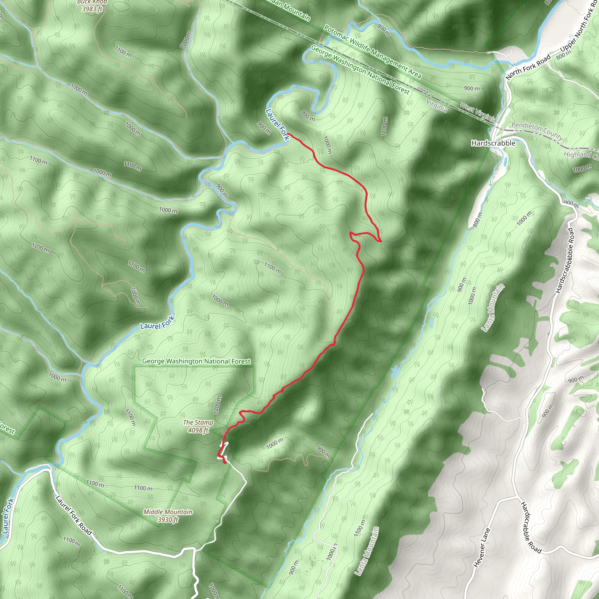 Cold Springs Trail mobile static map