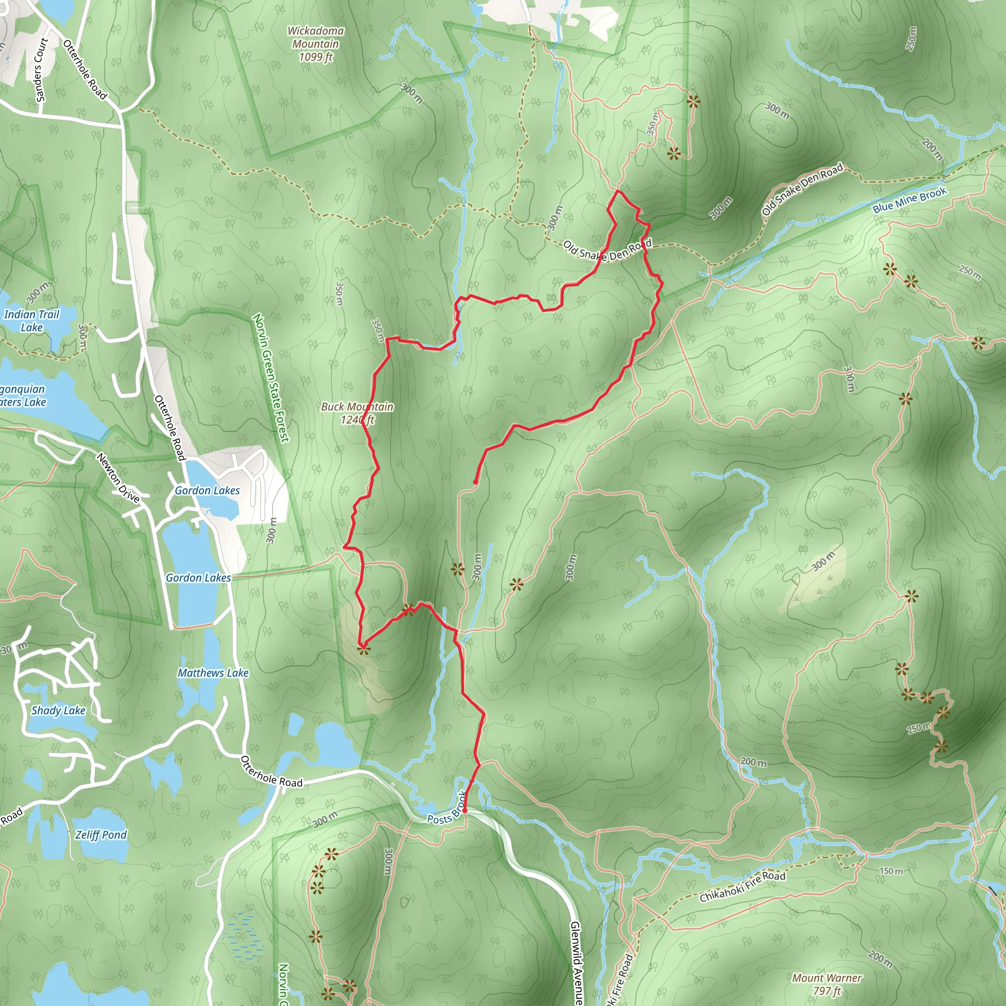 Wyanokie Crest - Otter Hole Loop Trail mobile static map