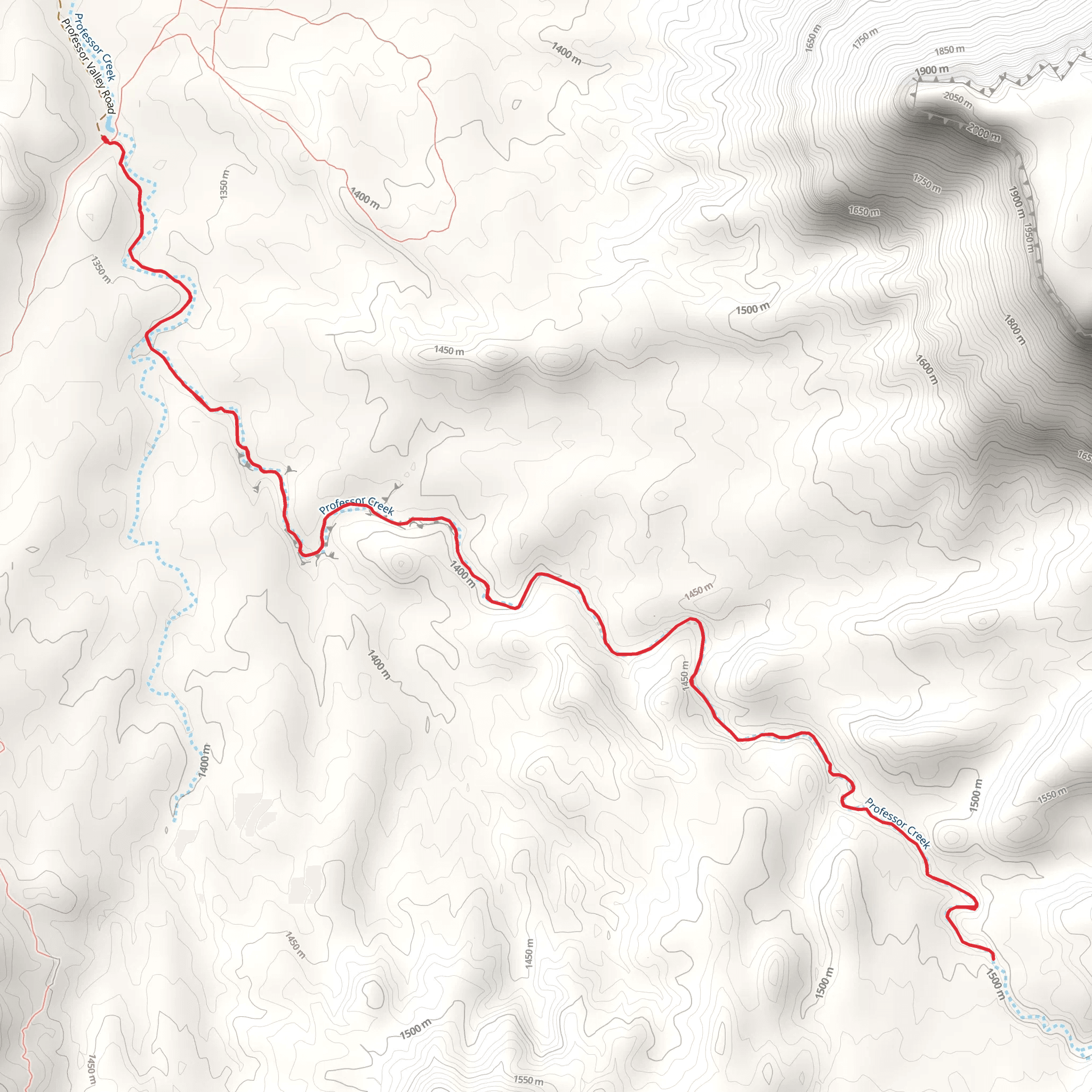 Professor Creek - Mary Jane Canyon Trail mobile static map