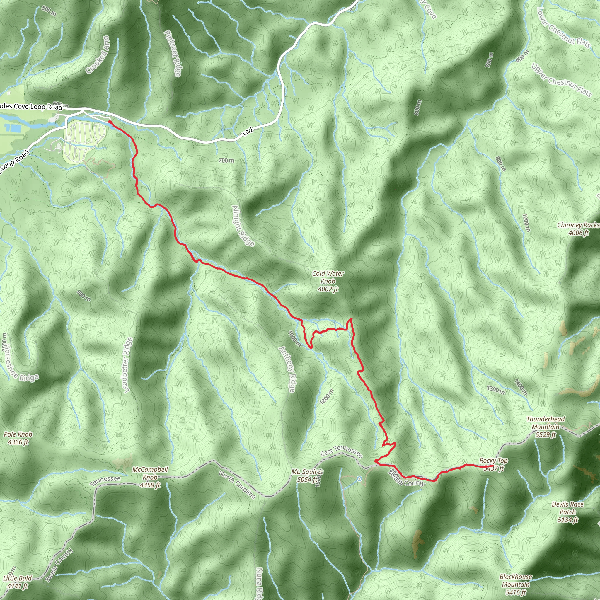Rocky Top Trail mobile static map