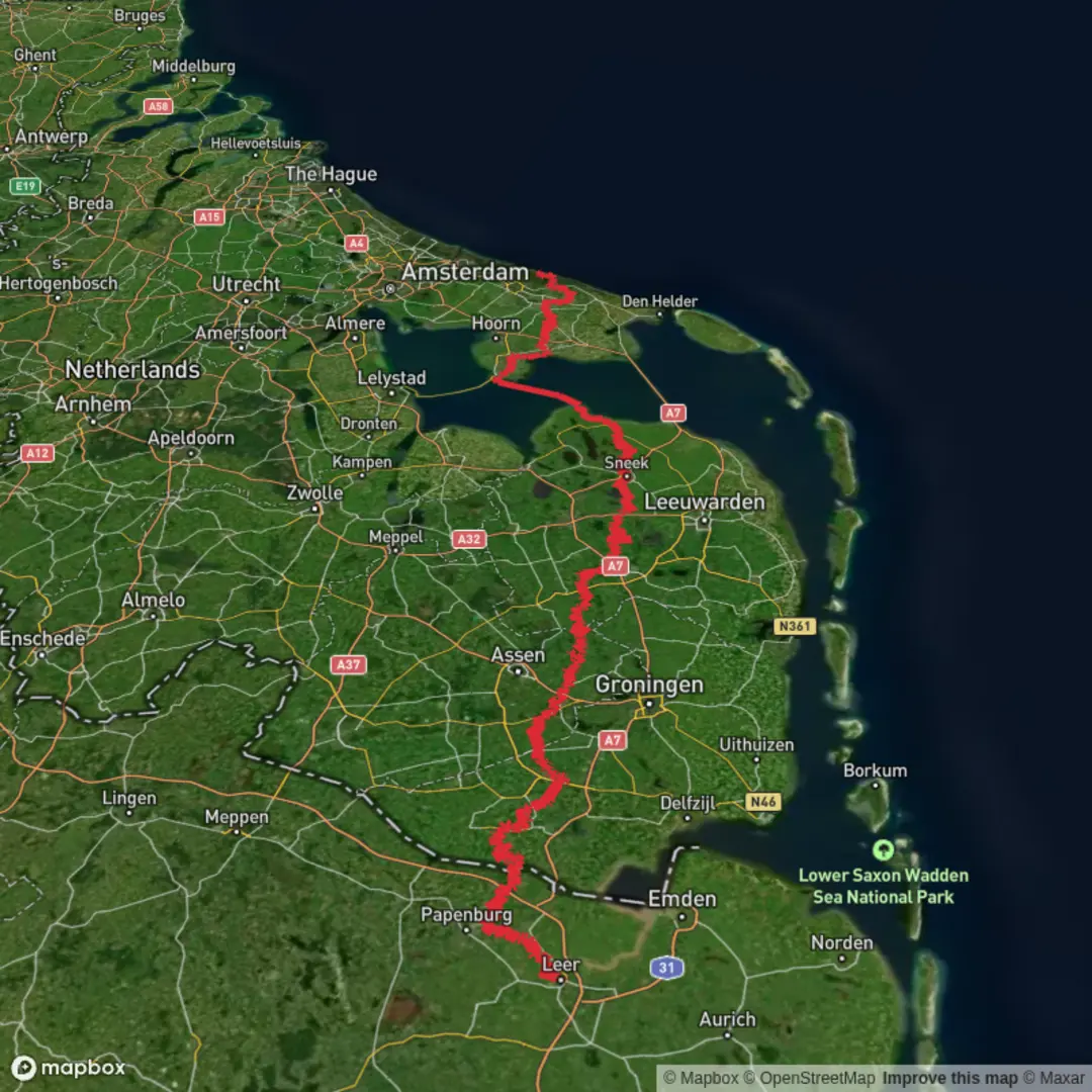 An image depicting the trail Groot Frieslandpad and its surrounding area.