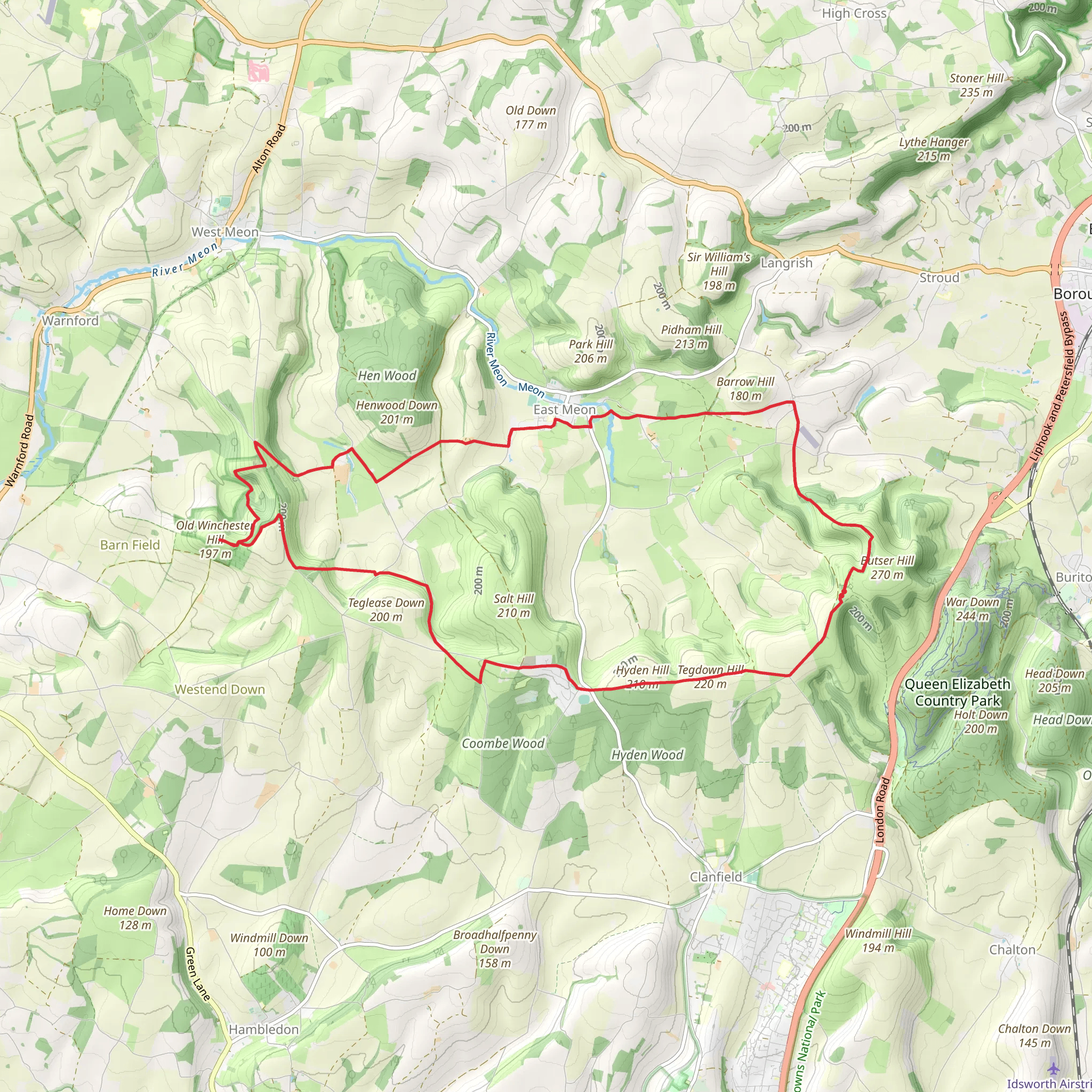 Old Winchester Hill NNR mobile static map