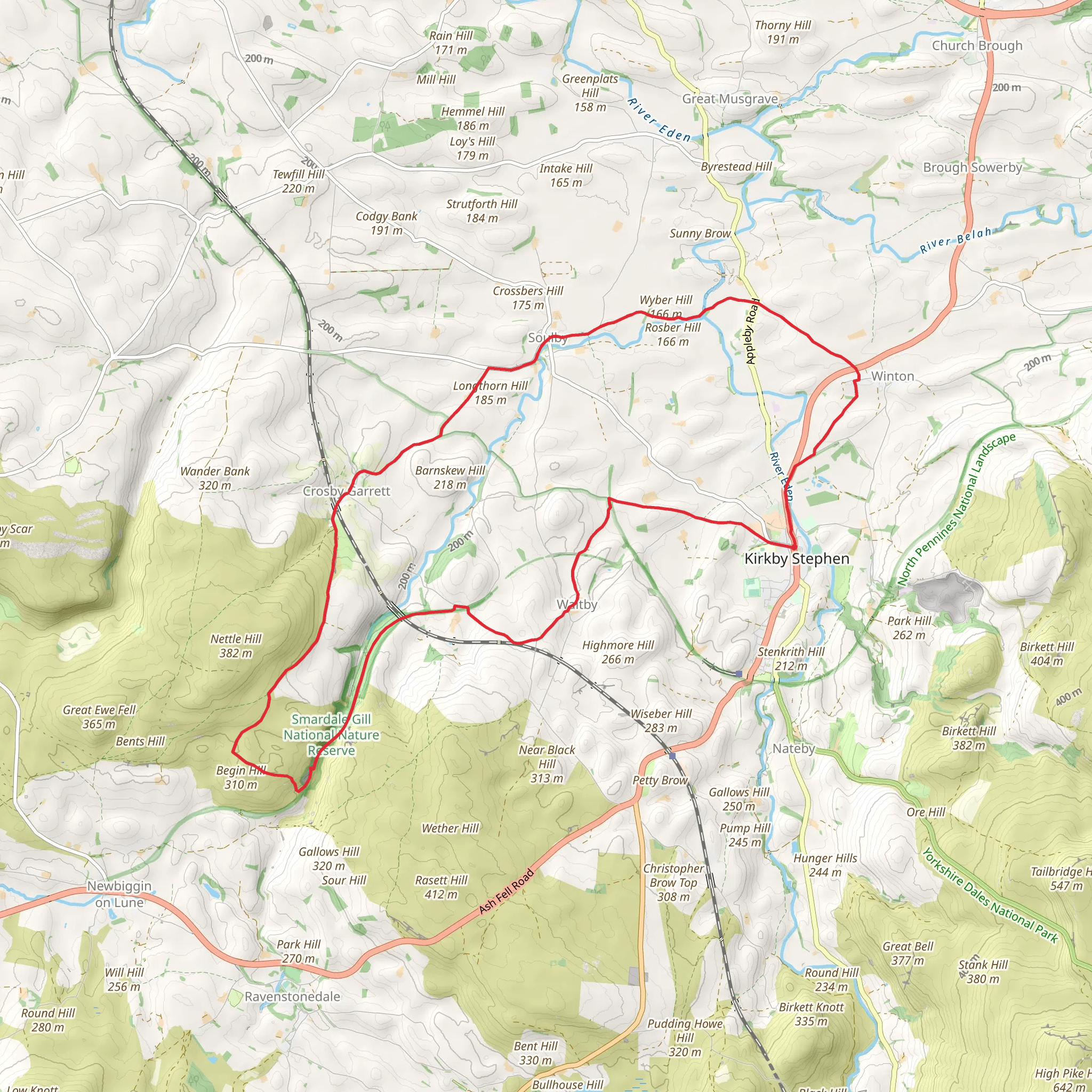 Kirkby Stephen Loop via Crosby Garrett and Winton mobile static map