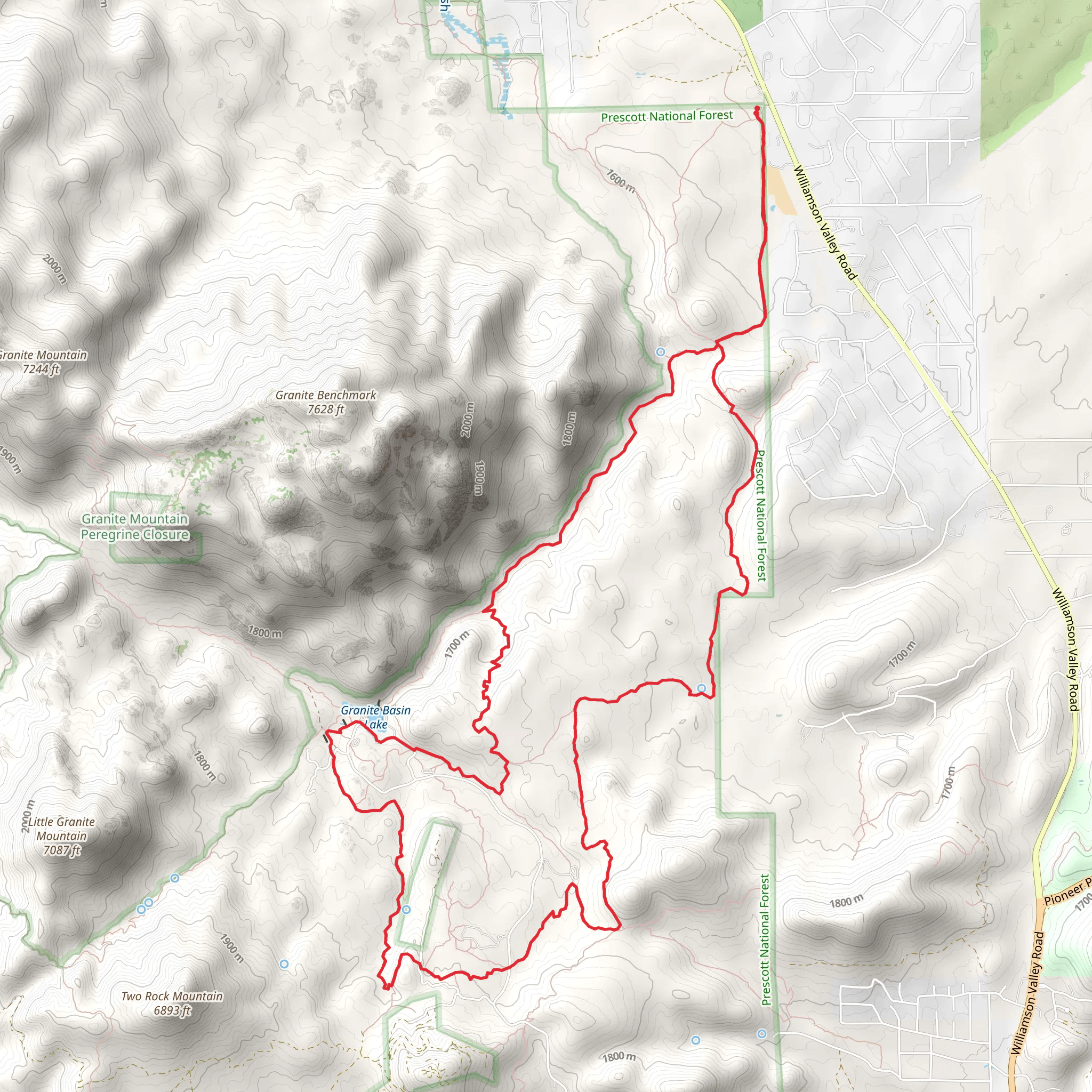 Mint Wash, Balancing Rock and Springfield Spring Loop mobile static map