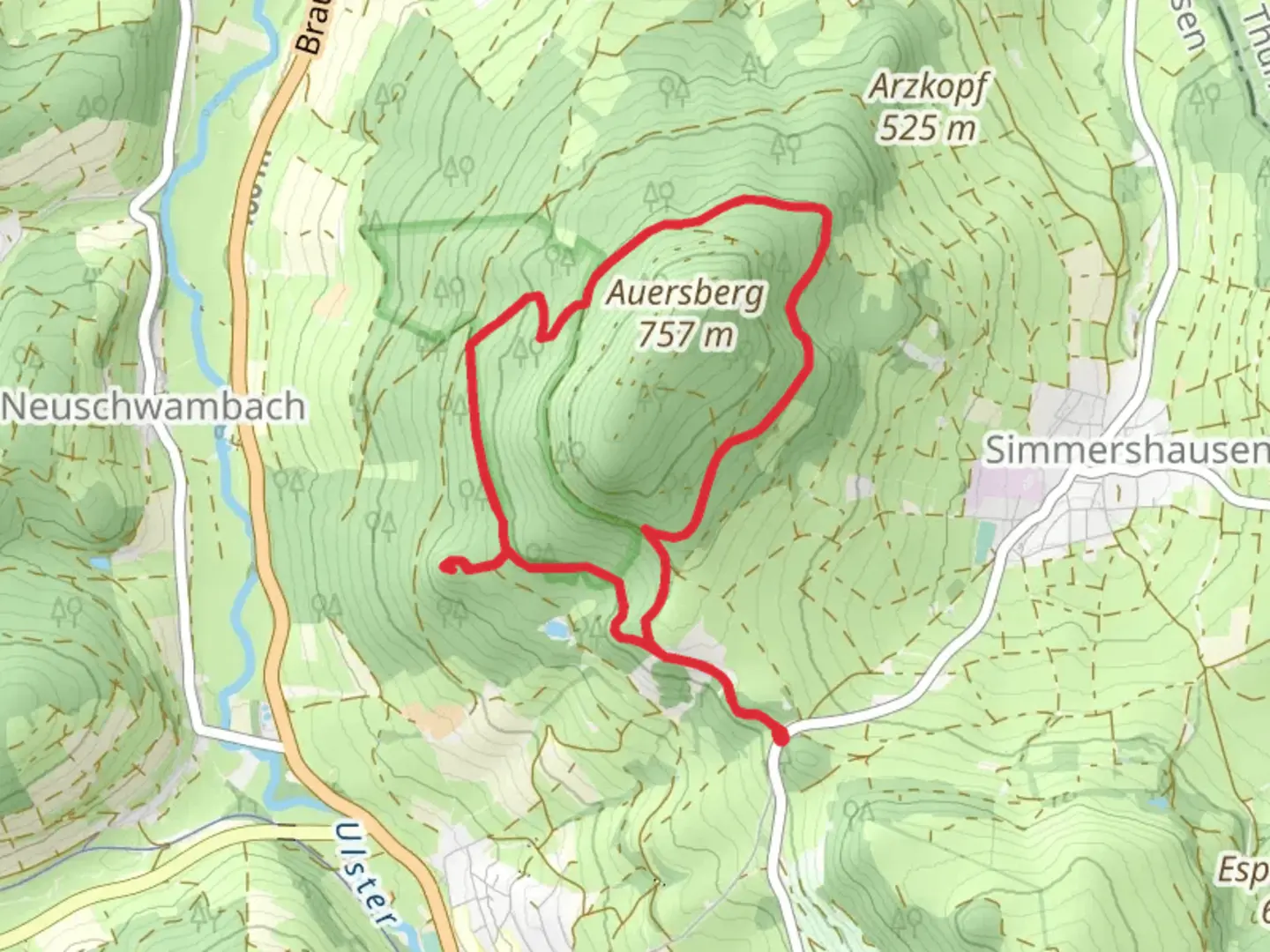 An image depicting the trail Hilders Rundwanderweg and its surrounding area.