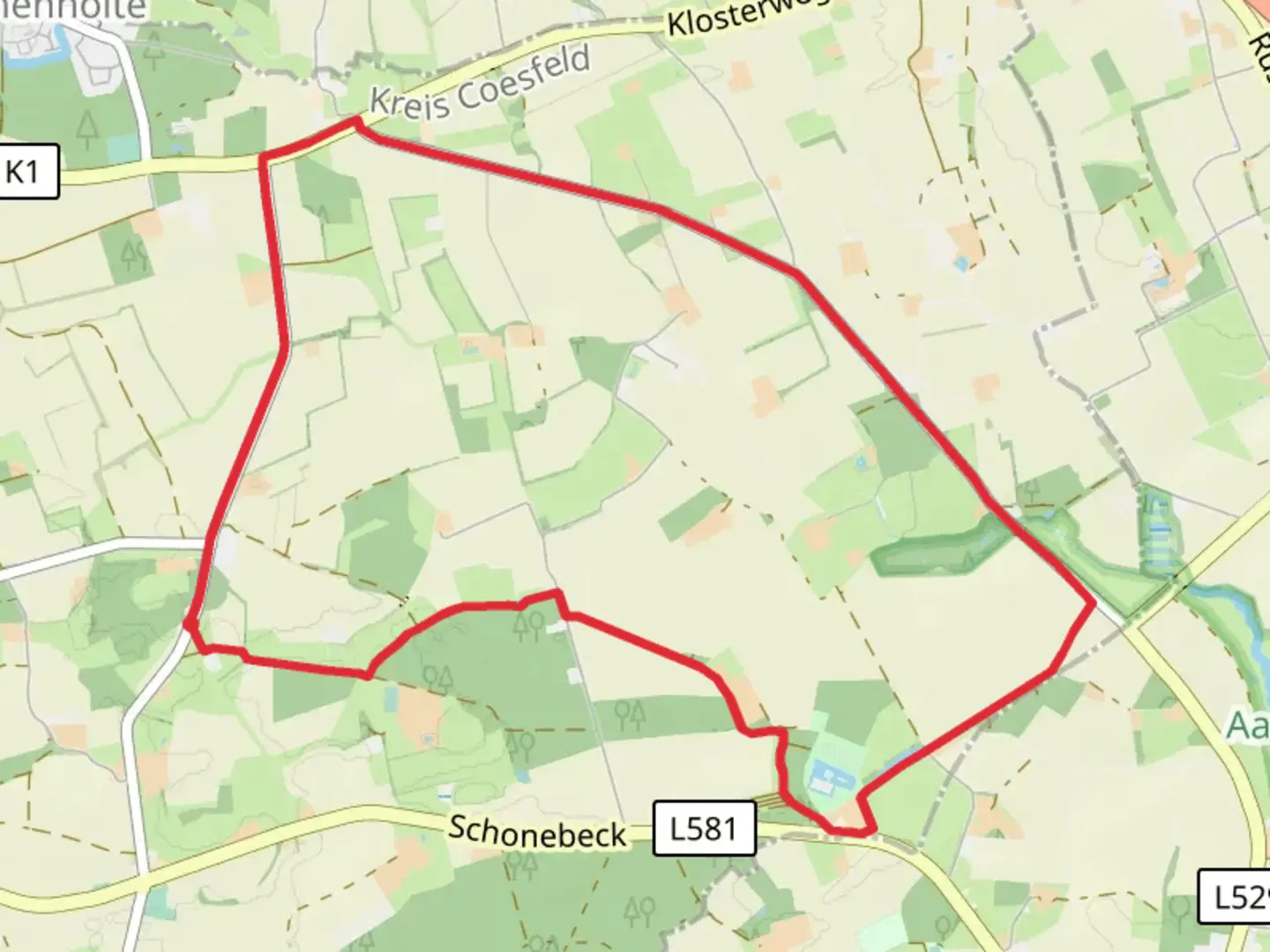 An image depicting the trail Anholt Halle Loop and its surrounding area.
