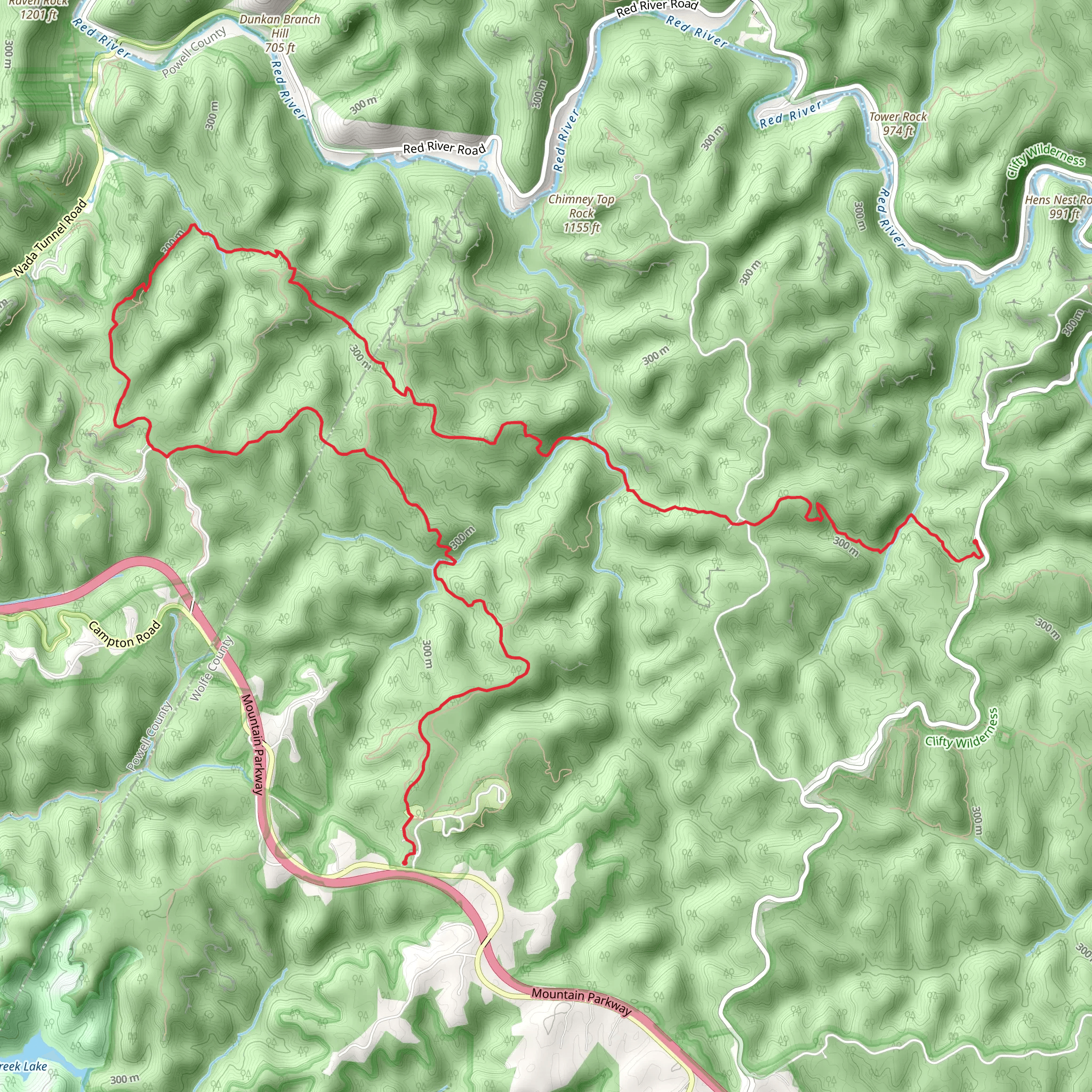 Koomer Ridge, Gray's Arch Trail and Rough Trail mobile static map