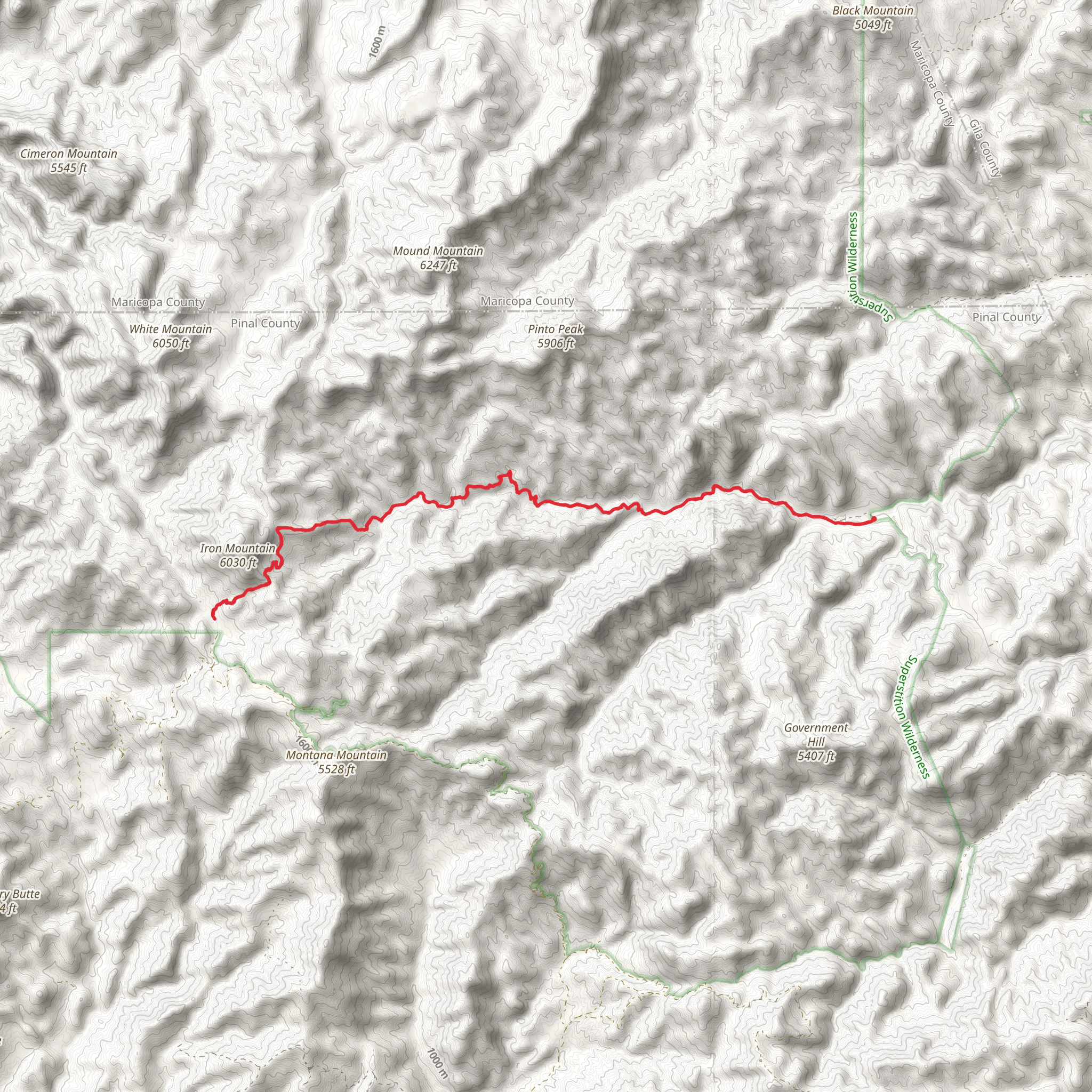 West Pinto Creek Trail mobile static map