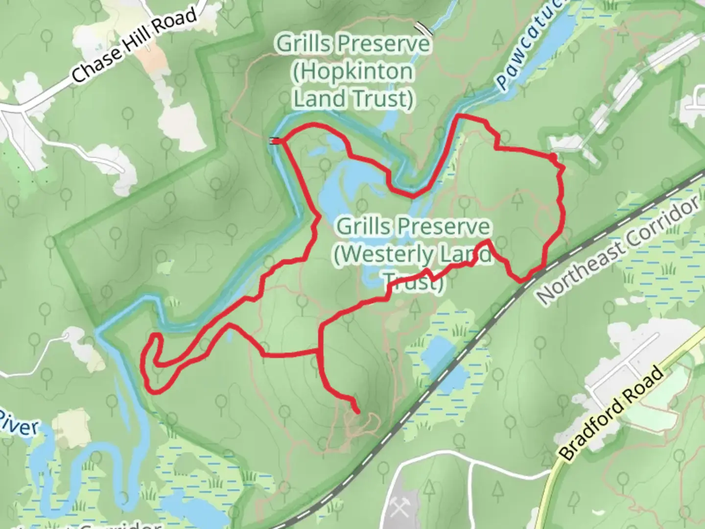 An image depicting the trail Kedinker Island Loop and its surrounding area.