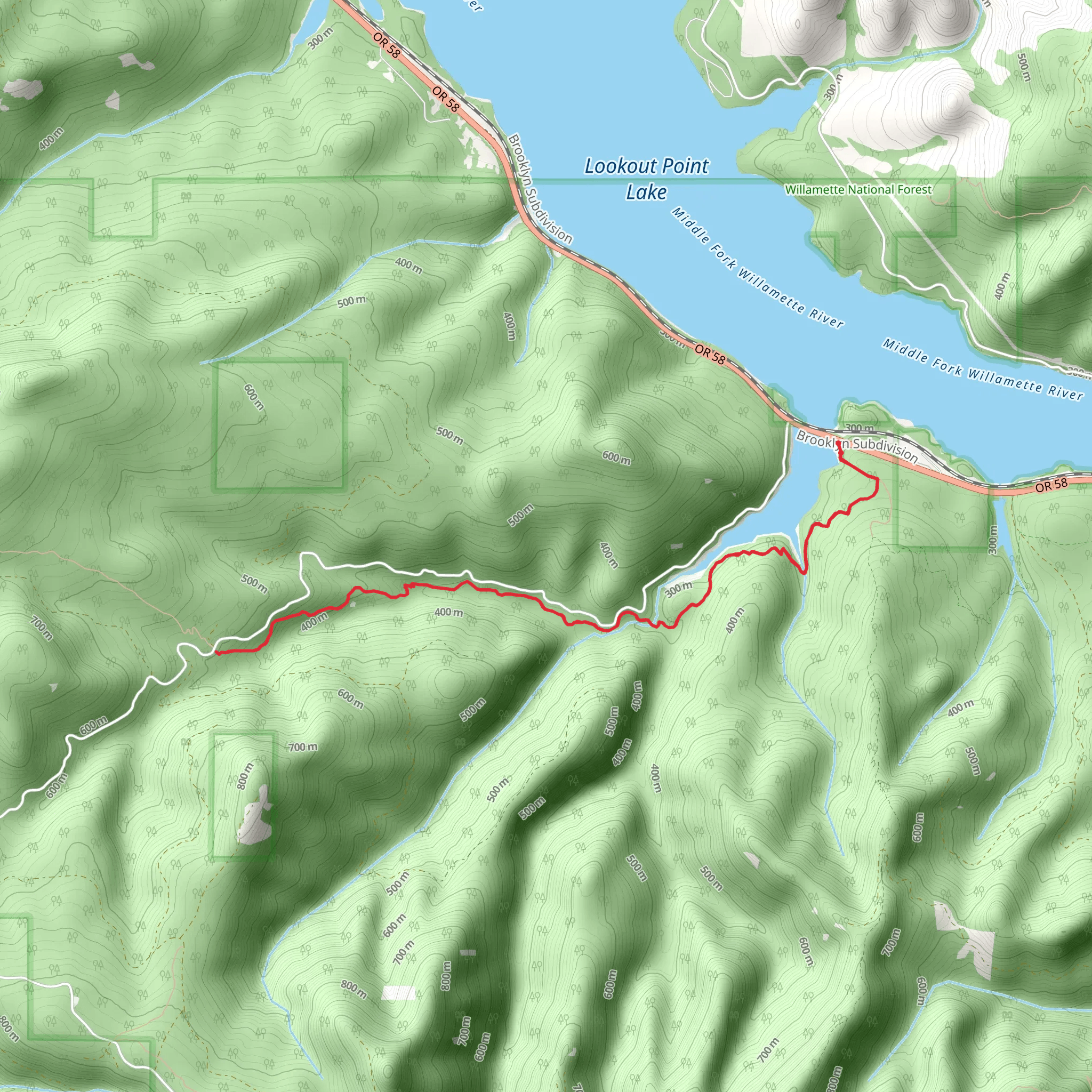 Goodman Creek Trail Out and back mobile static map