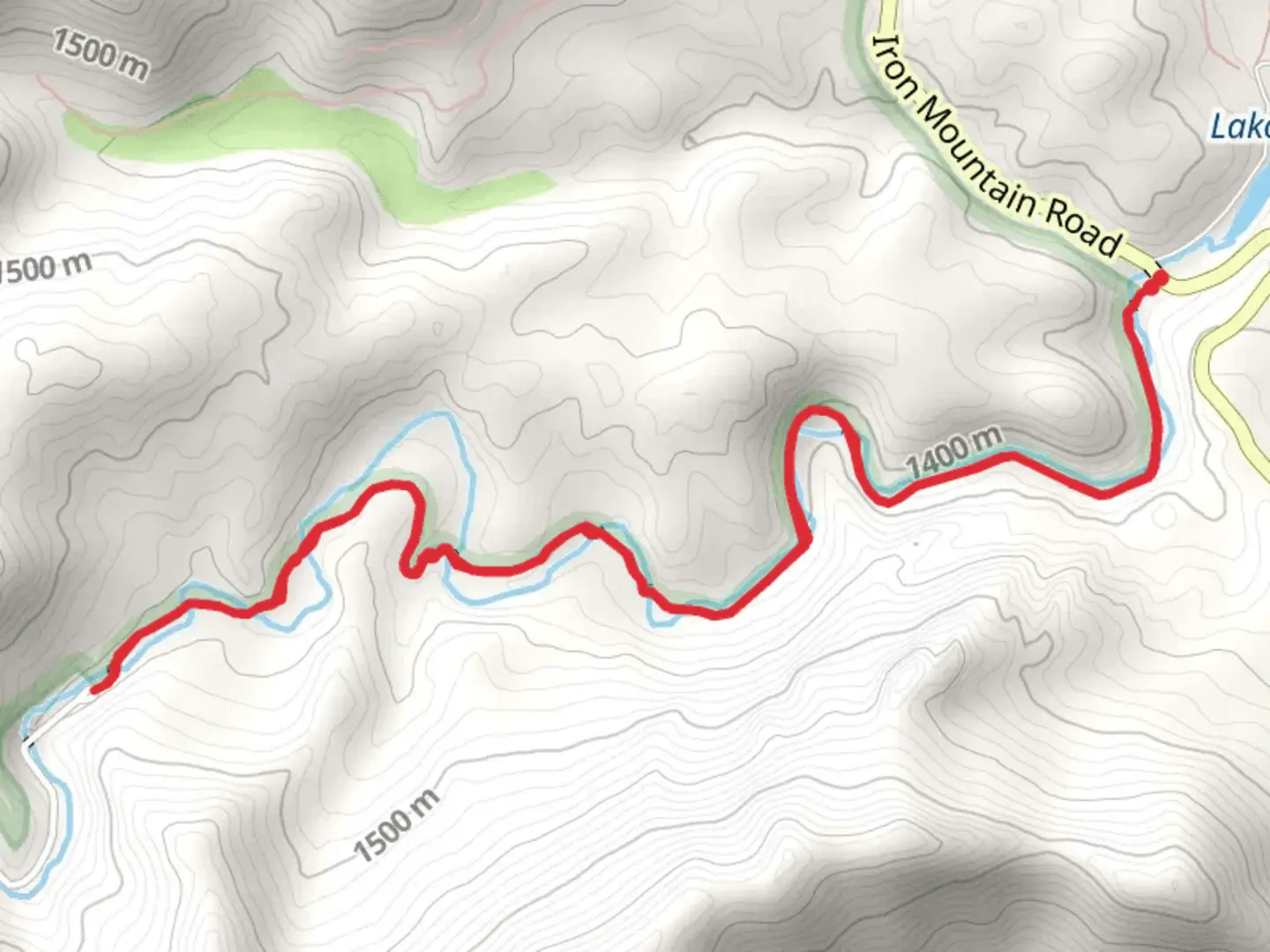 An image depicting the trail Iron Creek - 15 and its surrounding area.