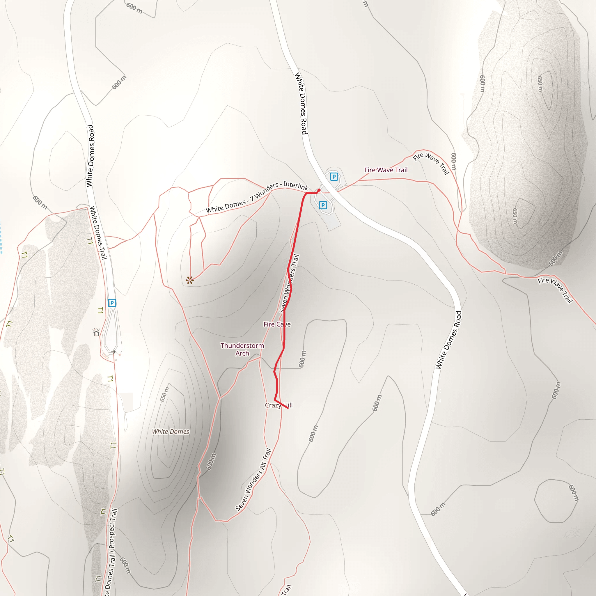 White Domes Road mobile static map