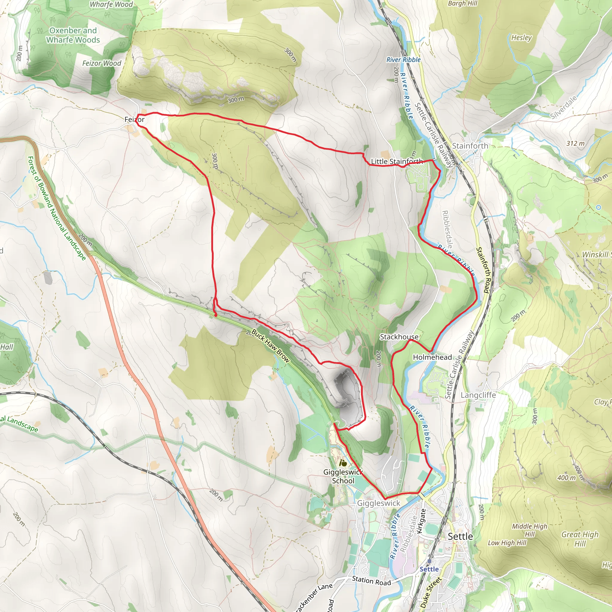 Feizor, Stainforth, Stackhouse and Giggleswick Loop mobile static map