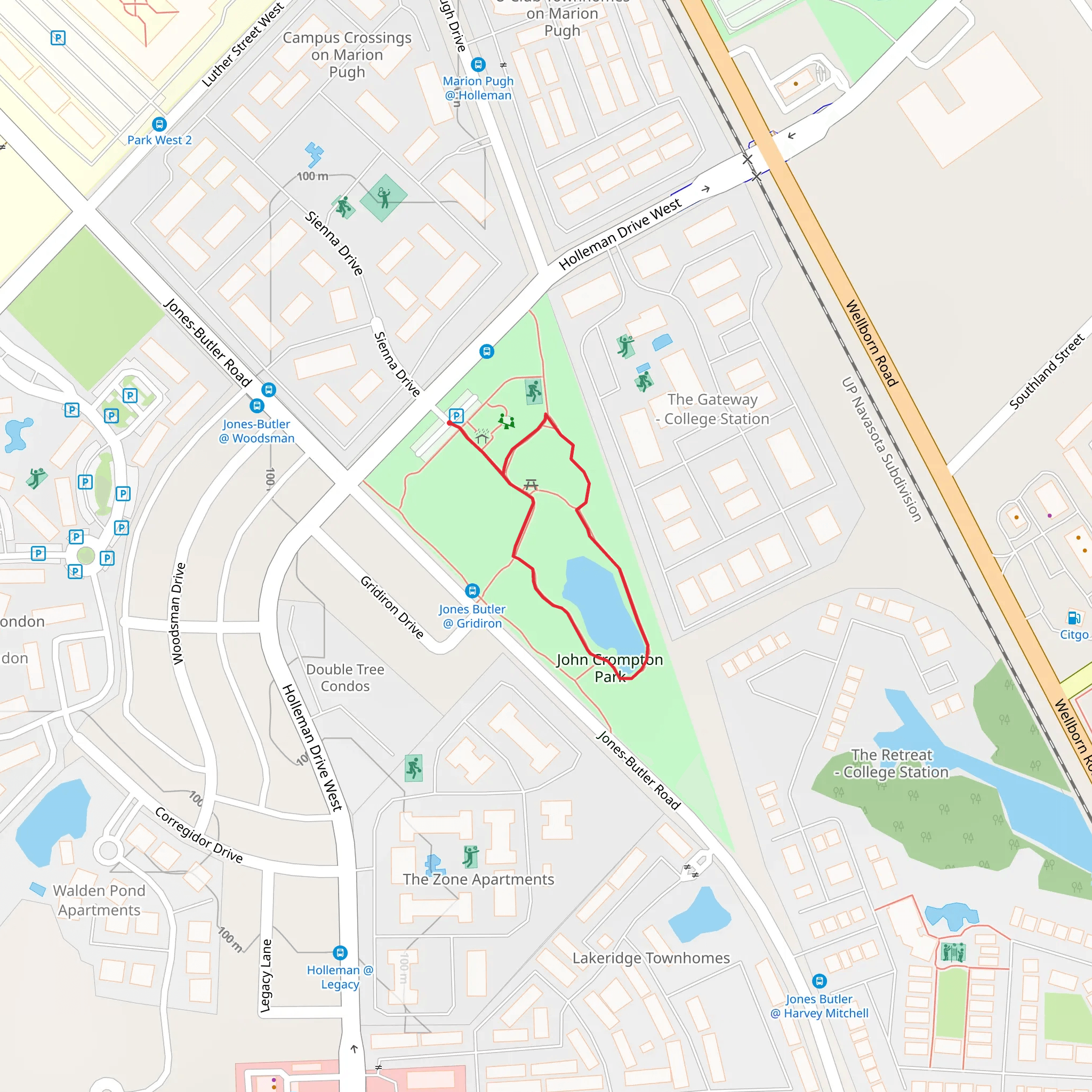 John Crompton Park Loop mobile static map