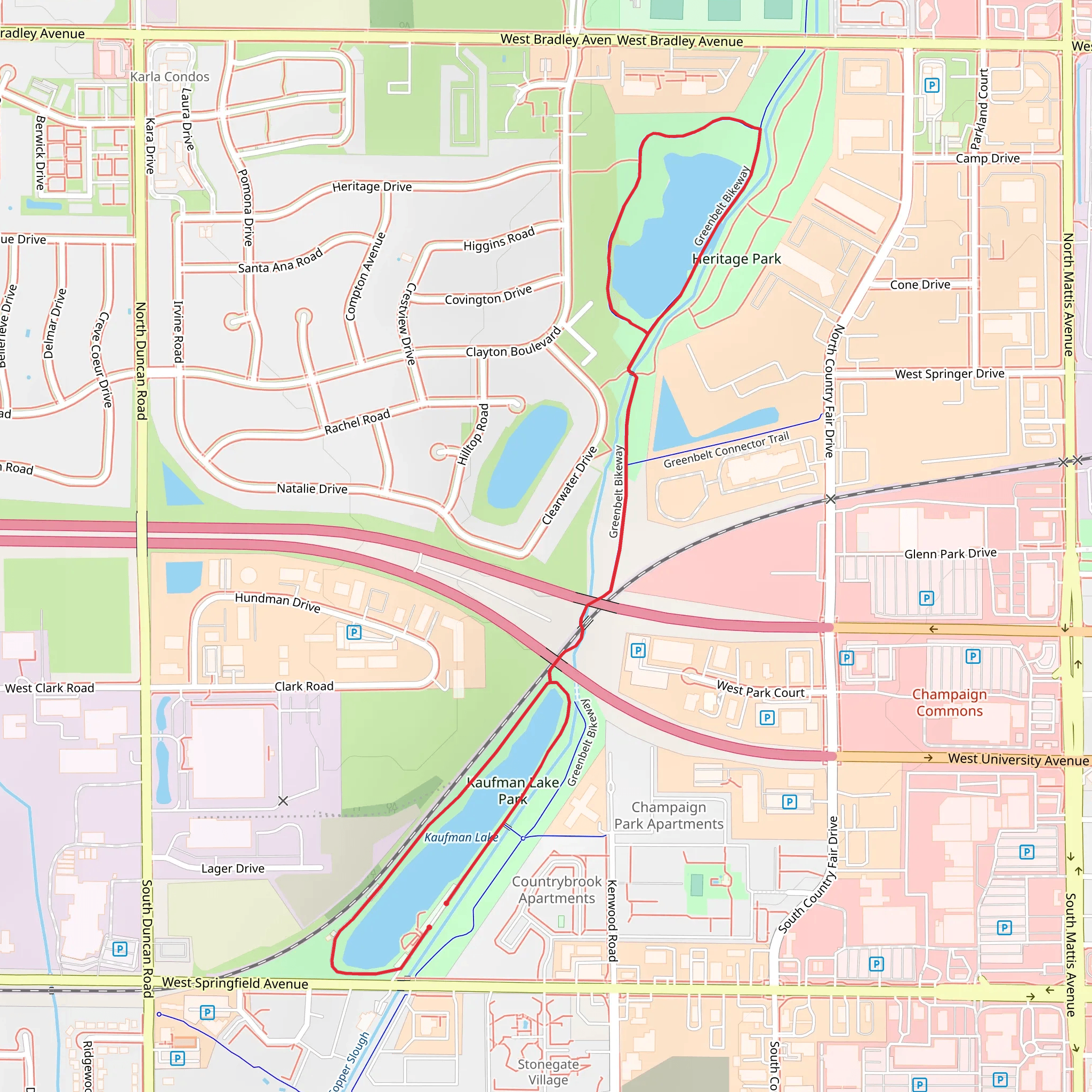 Kaufman Lake and Heritage Park Loop mobile static map