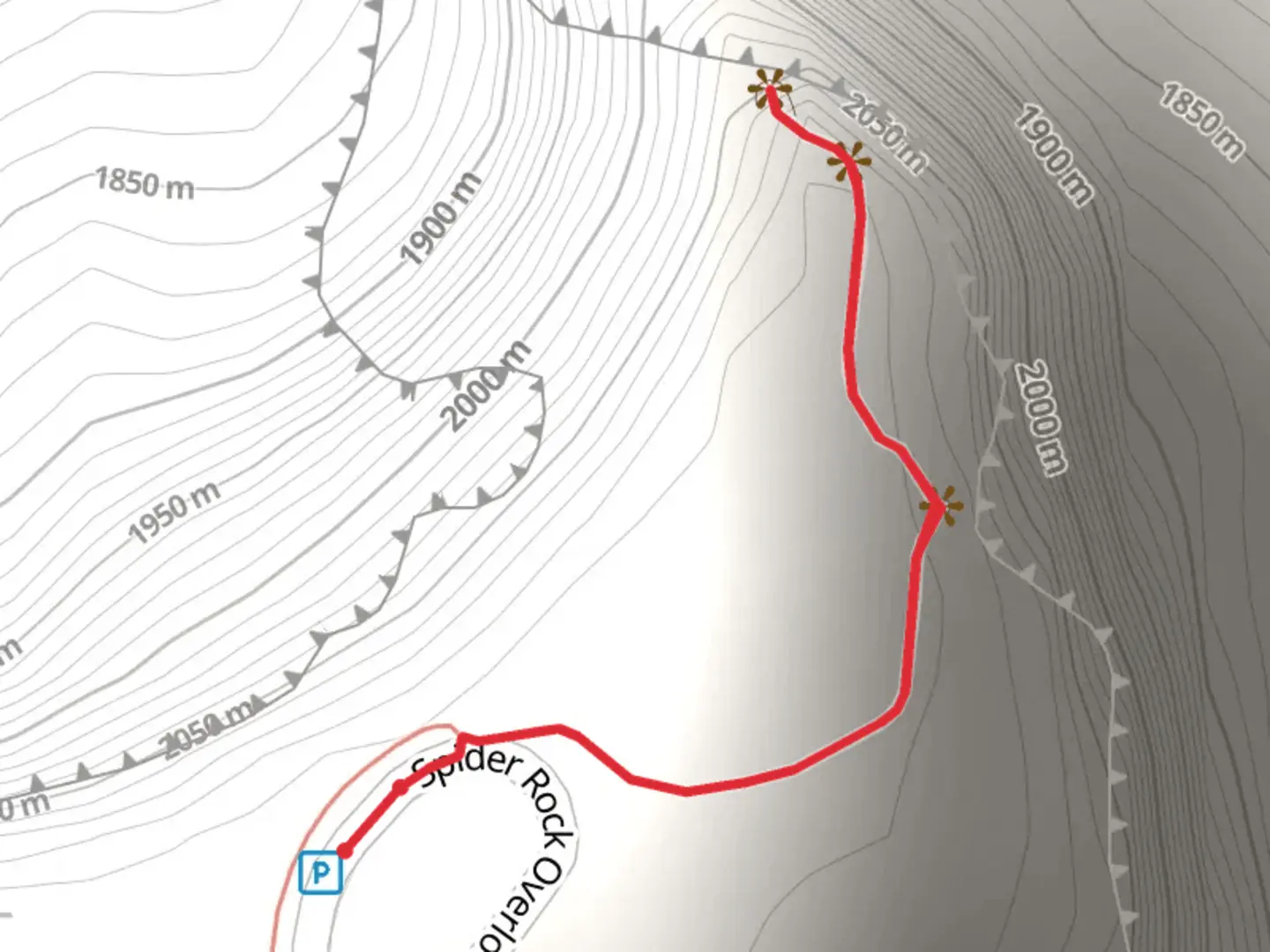 An image depicting the trail Spider Rock Overlook and its surrounding area.