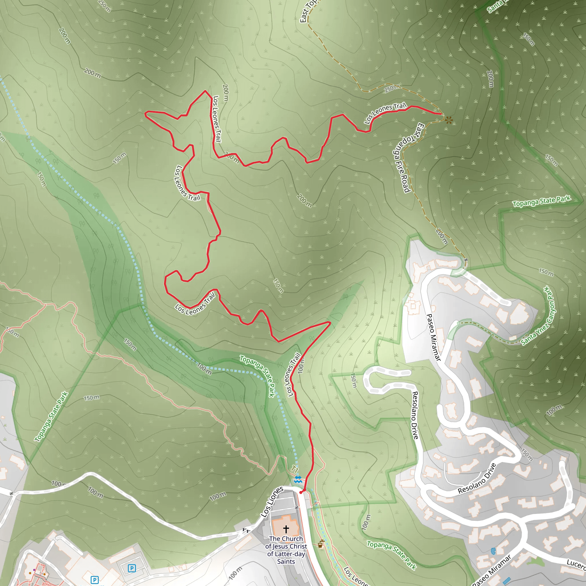 Los Liones Trail mobile static map