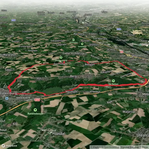 Ruine De Valk, Strabeek, De Dellen via Geul Weg, De Dellen Weg and Bemeler Weg