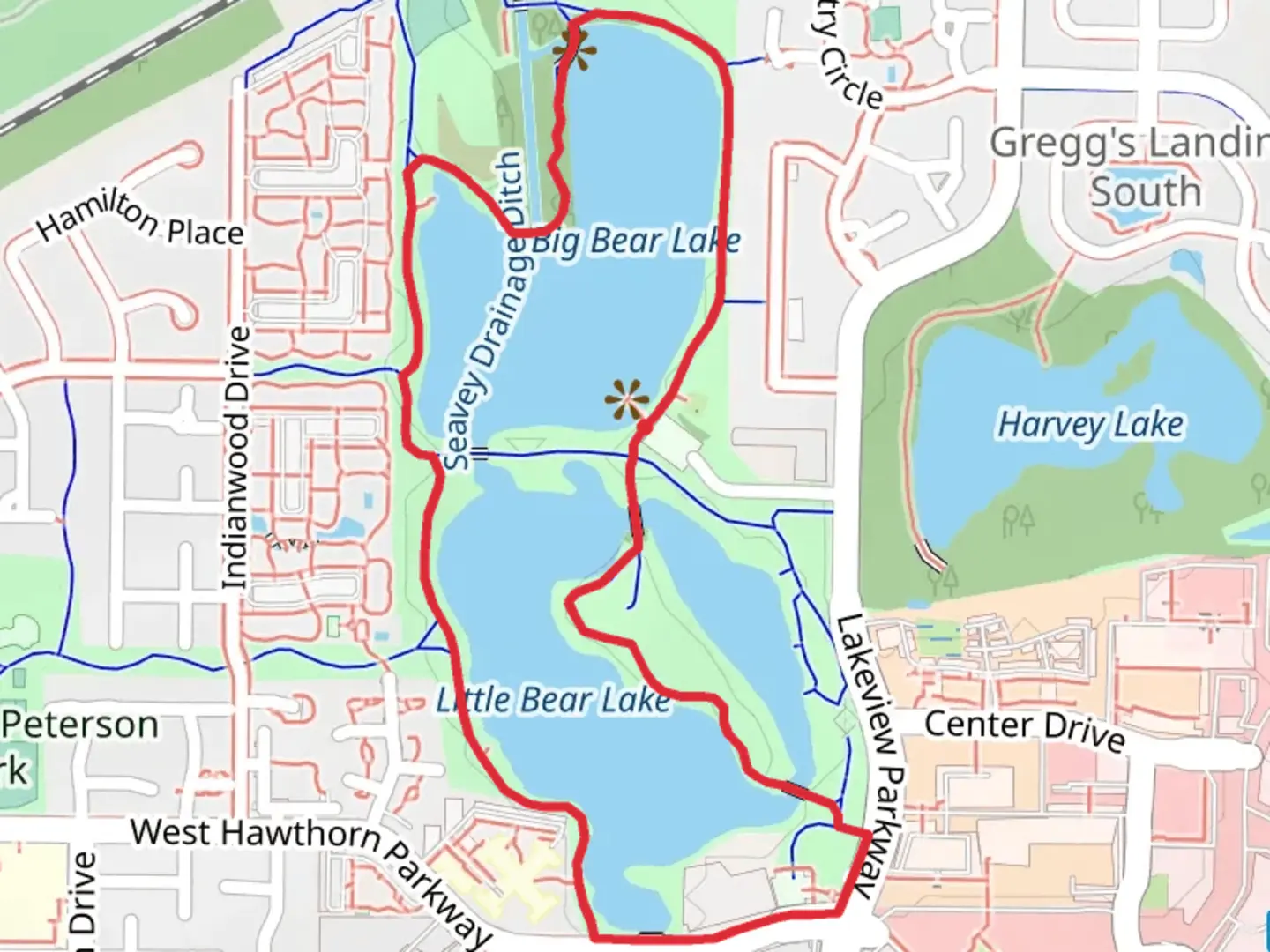 An image depicting the trail Big and Little Bear Lake Loop and its surrounding area.