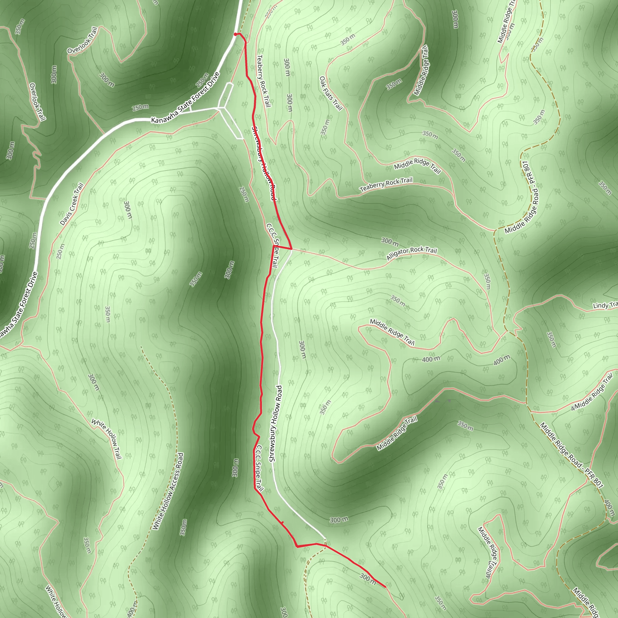 Mossy Rock and CCC Snipe Trail mobile static map