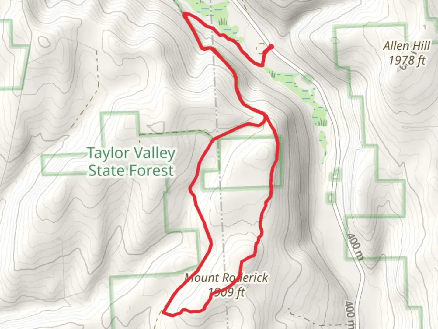 An image depicting the trail Mount Roderick Loop Trail and its surrounding area.