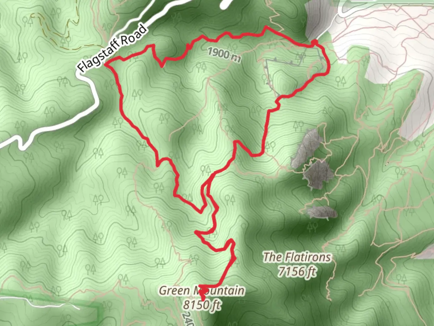 An image depicting the trail Green Mountain Loop via Ranger Trail and Saddle Rock Trail and its surrounding area.