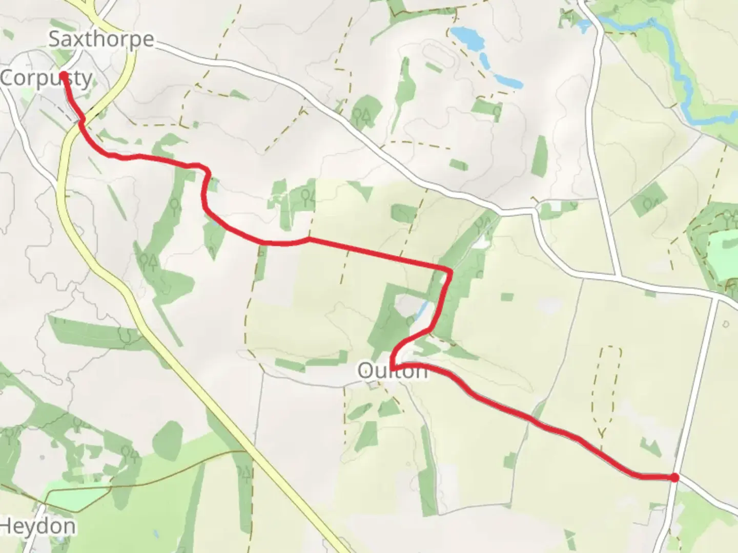 An image depicting the trail Corpusty to Oulton Street Walk and its surrounding area.