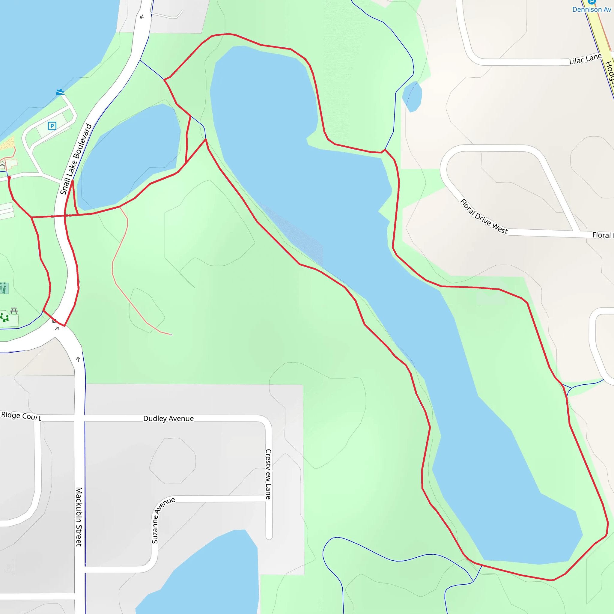 Snail Lake Boulevard Loop mobile static map