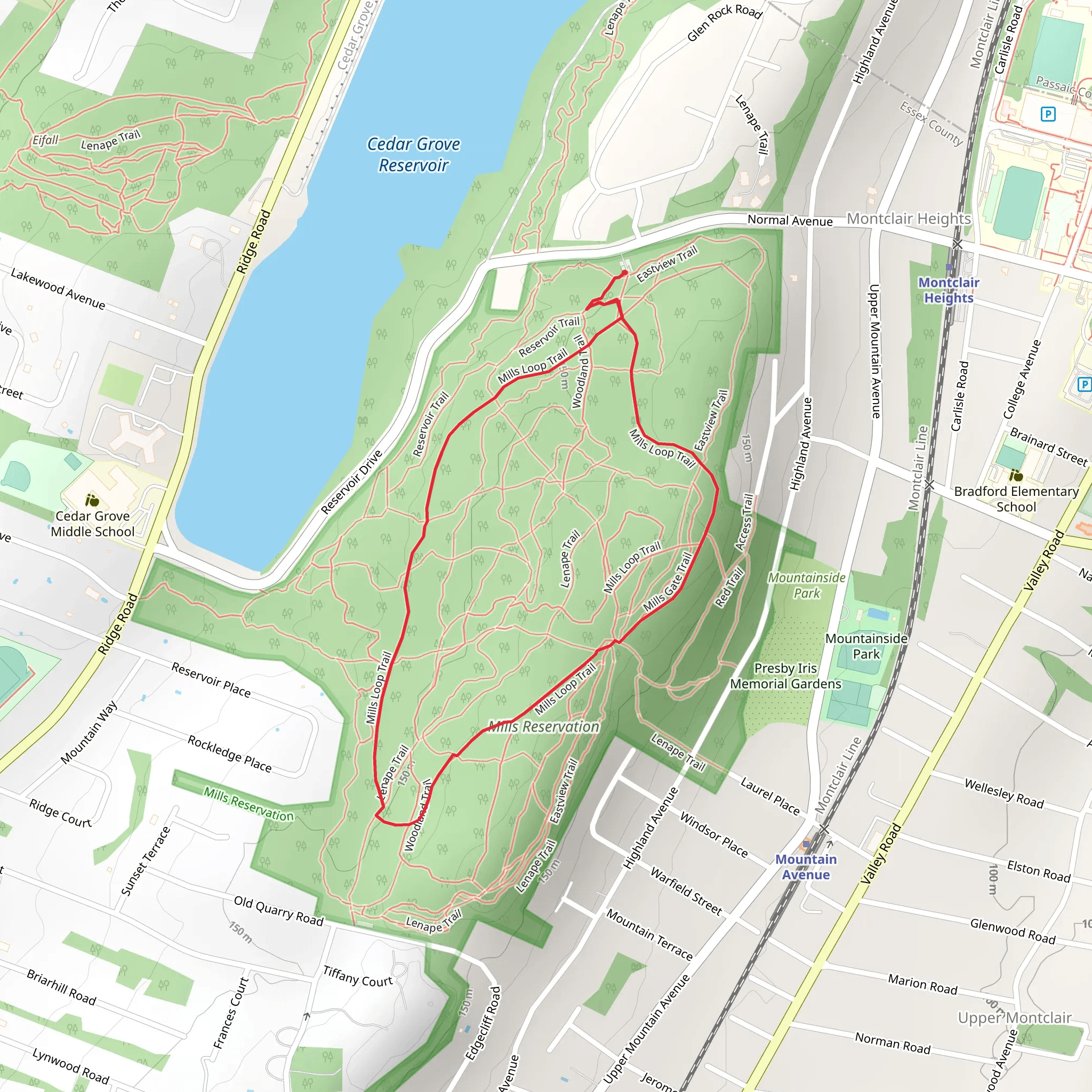 Mills Reservation Loop mobile static map
