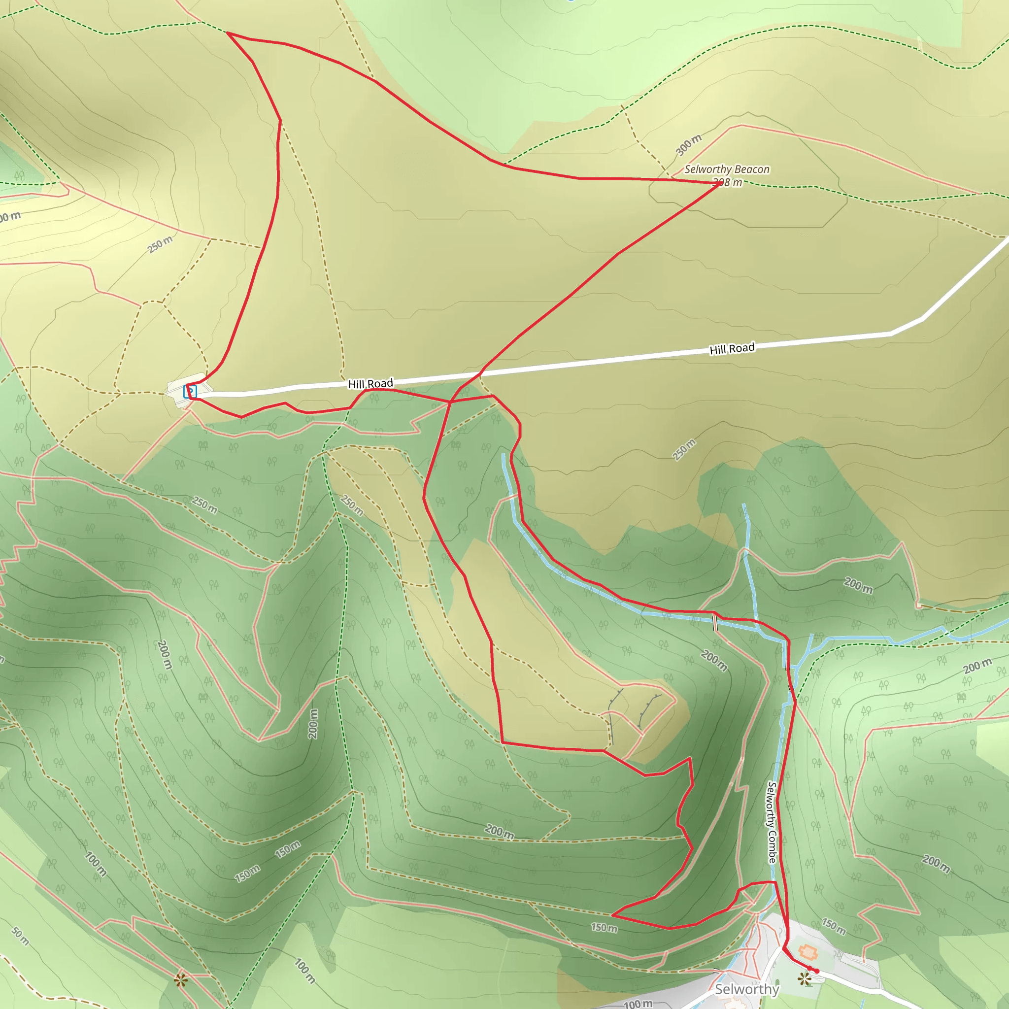 Selworthy Beacon via Selworth and Bury Castle Circular Walk and Walking in Exmoor mobile static map