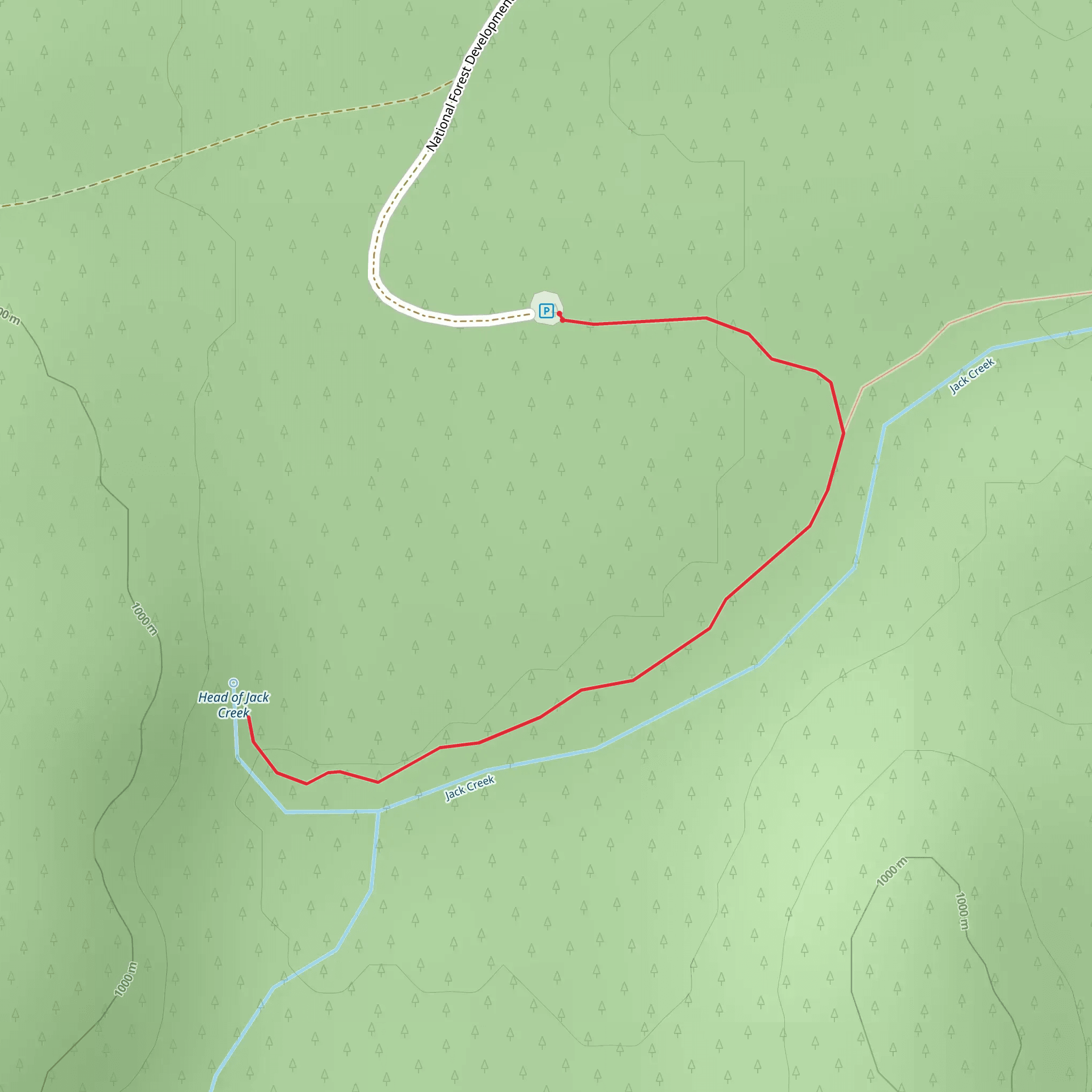 Jack Creek mobile static map