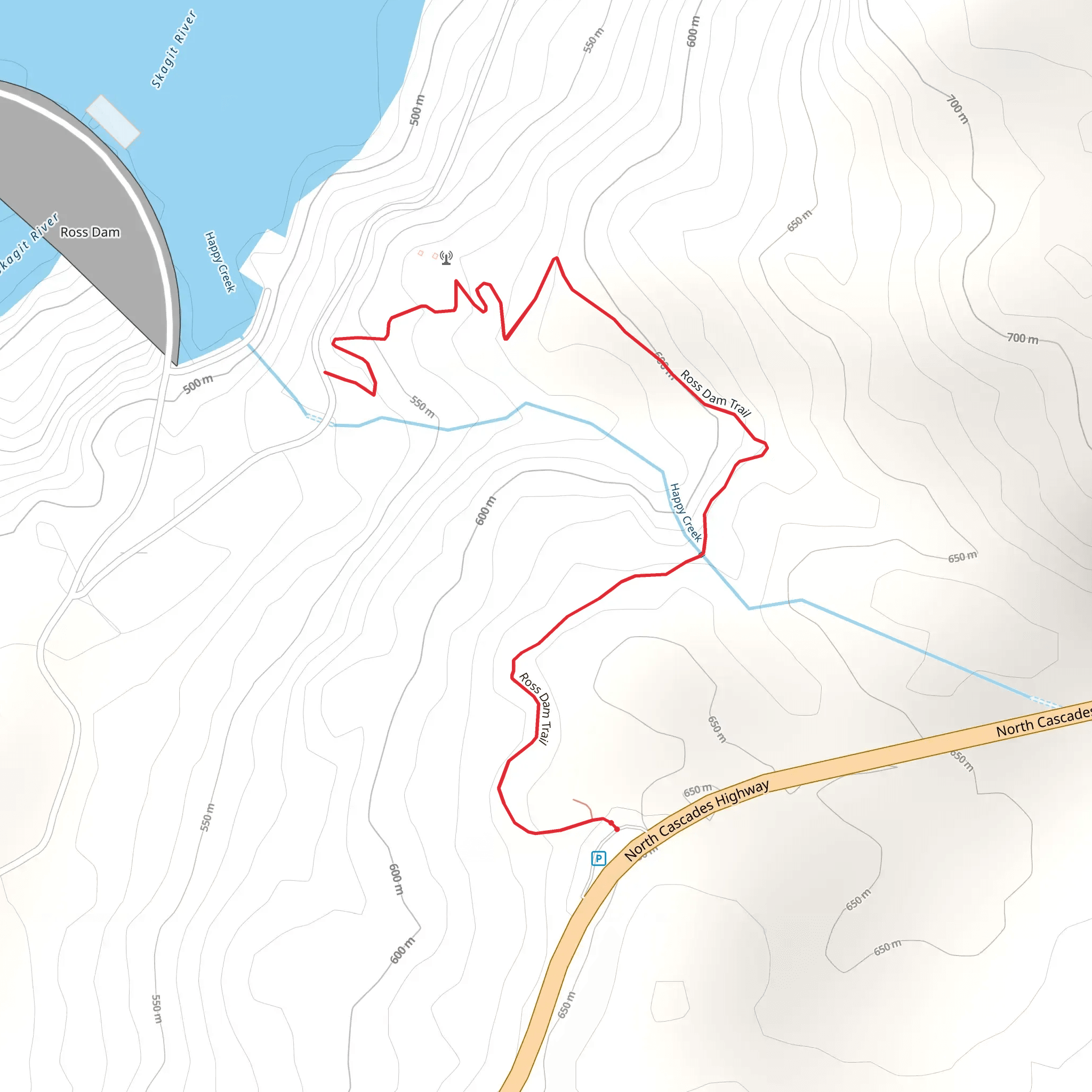 Ross Dam Trail mobile static map