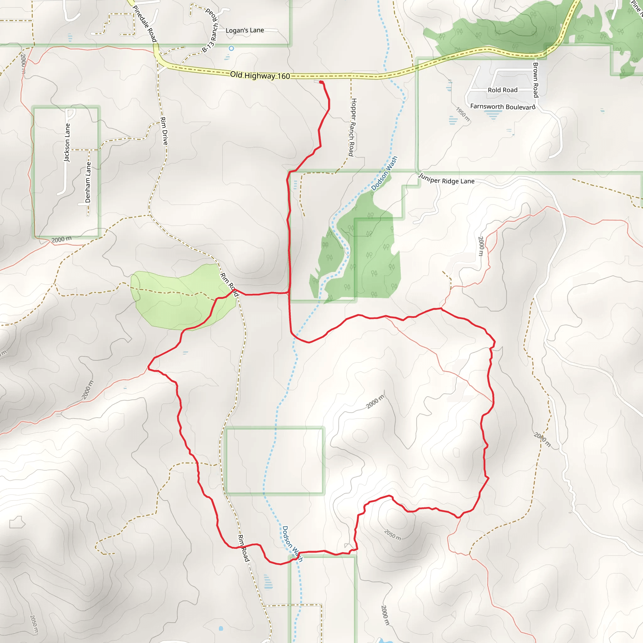 Juniper Ridge Short Loop Trail mobile static map