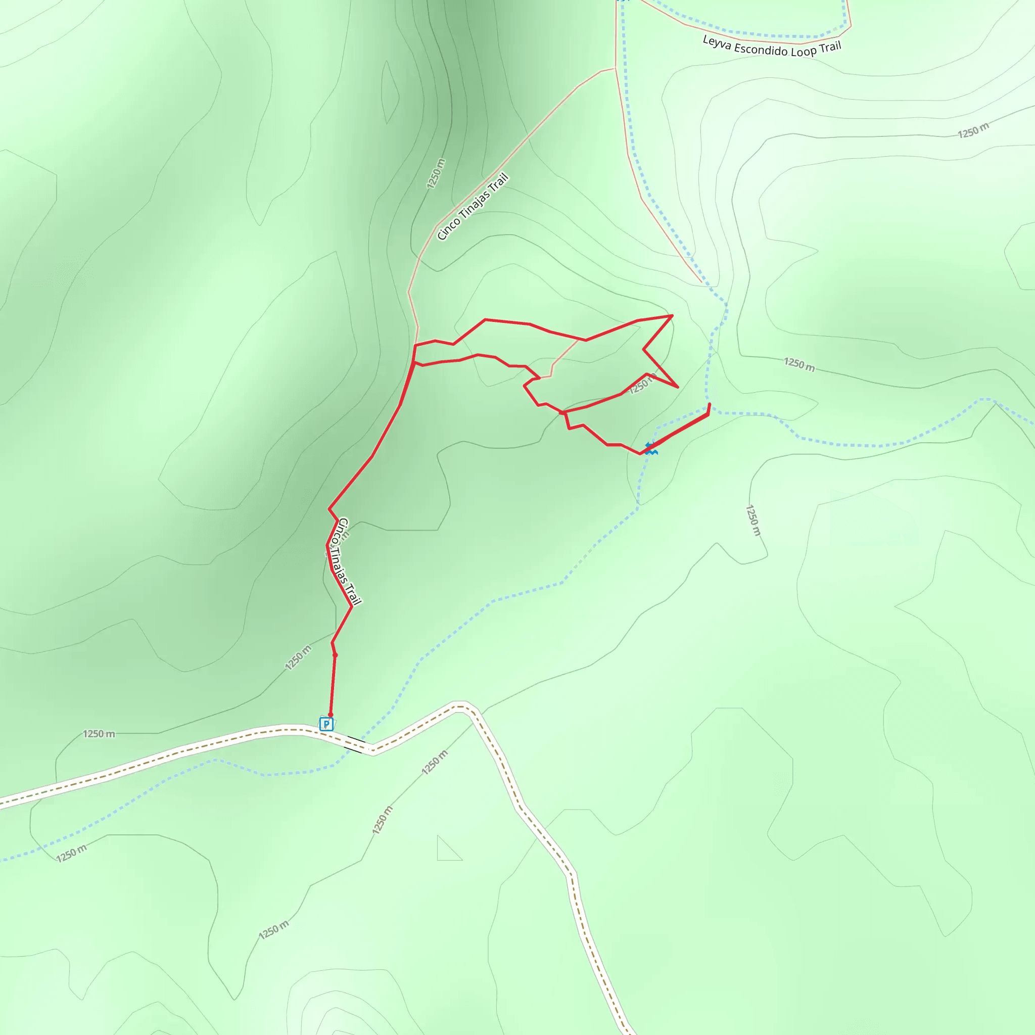 Cinco Tinajas Trail Loop mobile static map