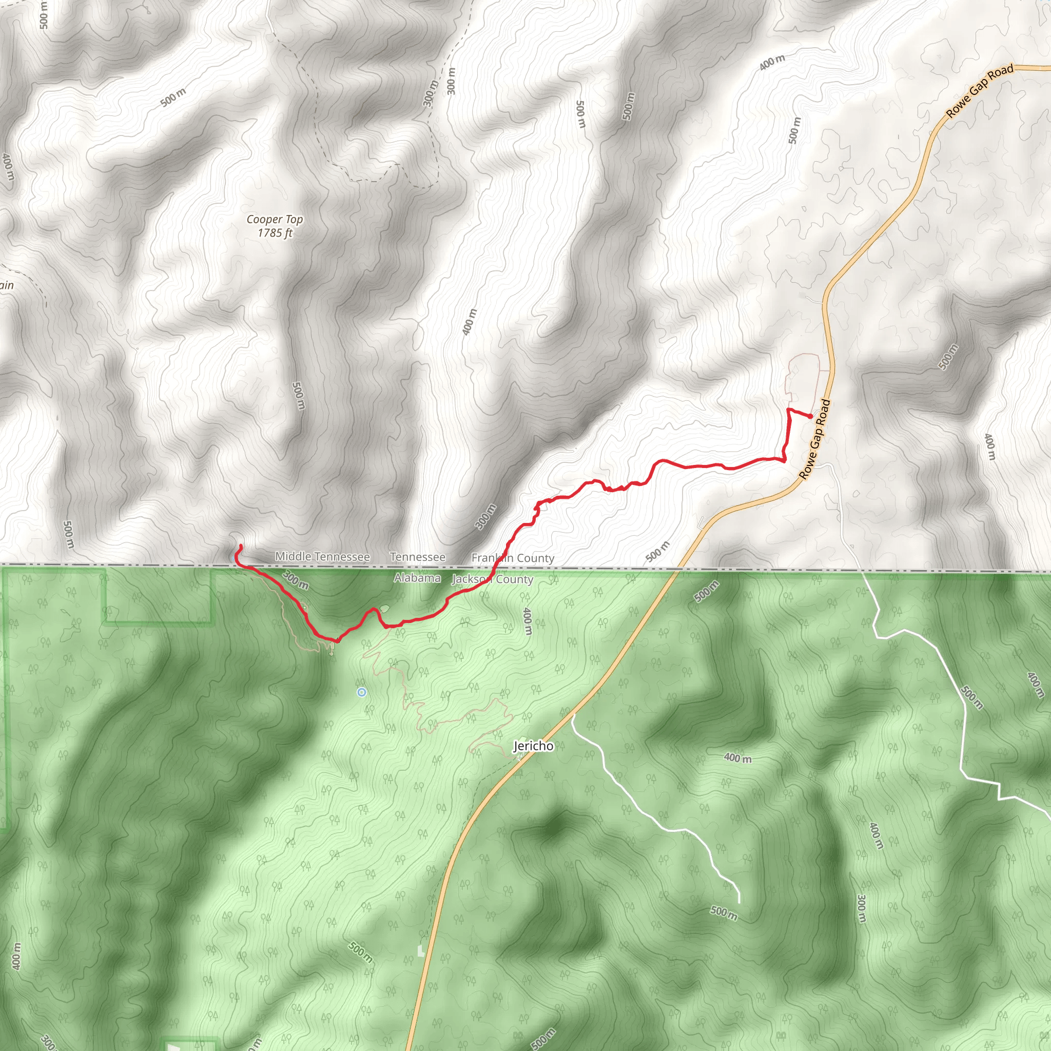 Walls Of Jericho Trail mobile static map