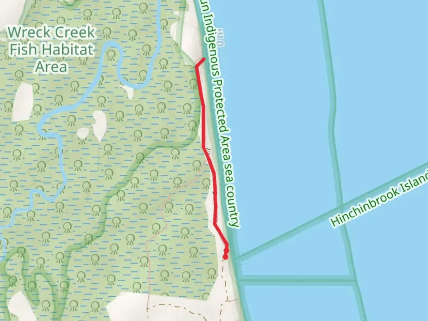 An image depicting the trail Wreck Creek Walk and its surrounding area.