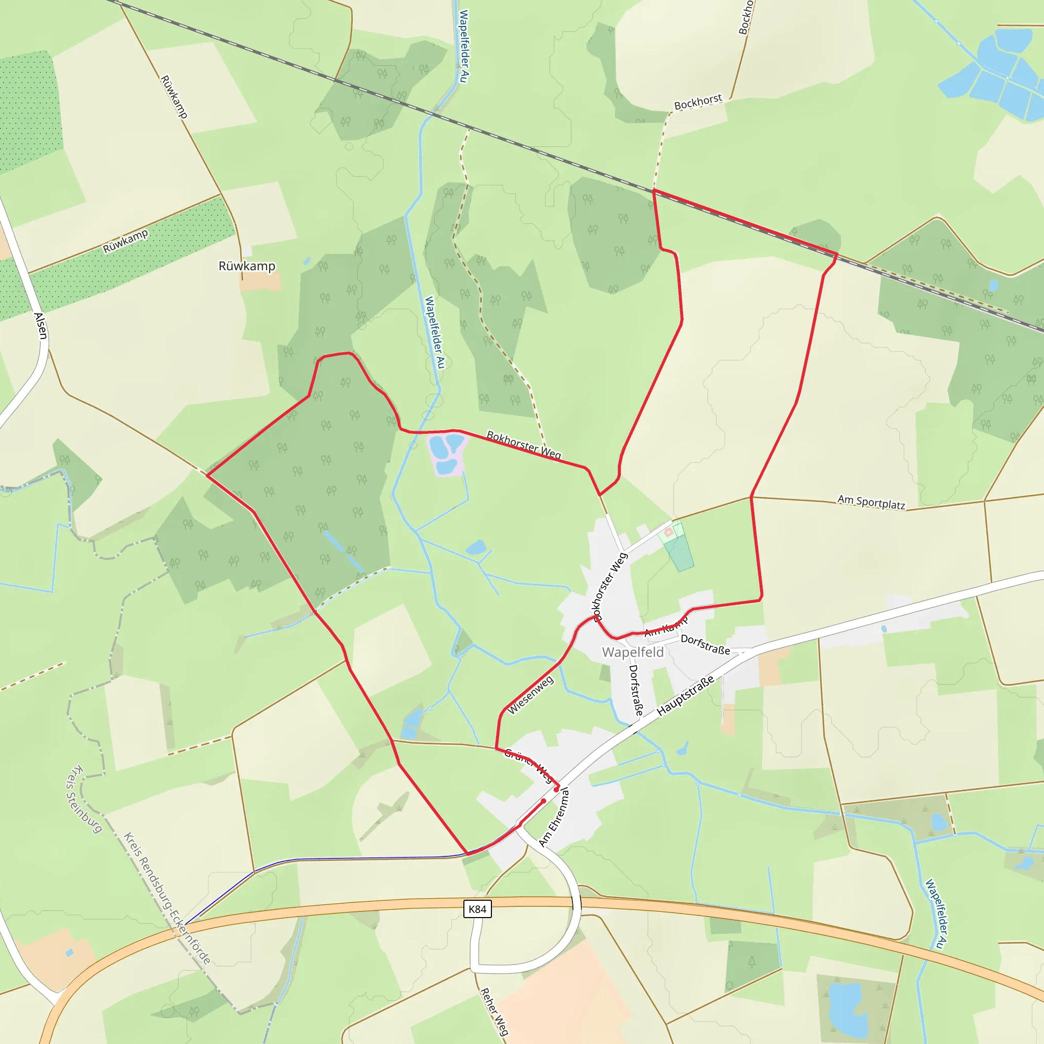 Bokhorster Weg and Wiesenweg Loop mobile static map