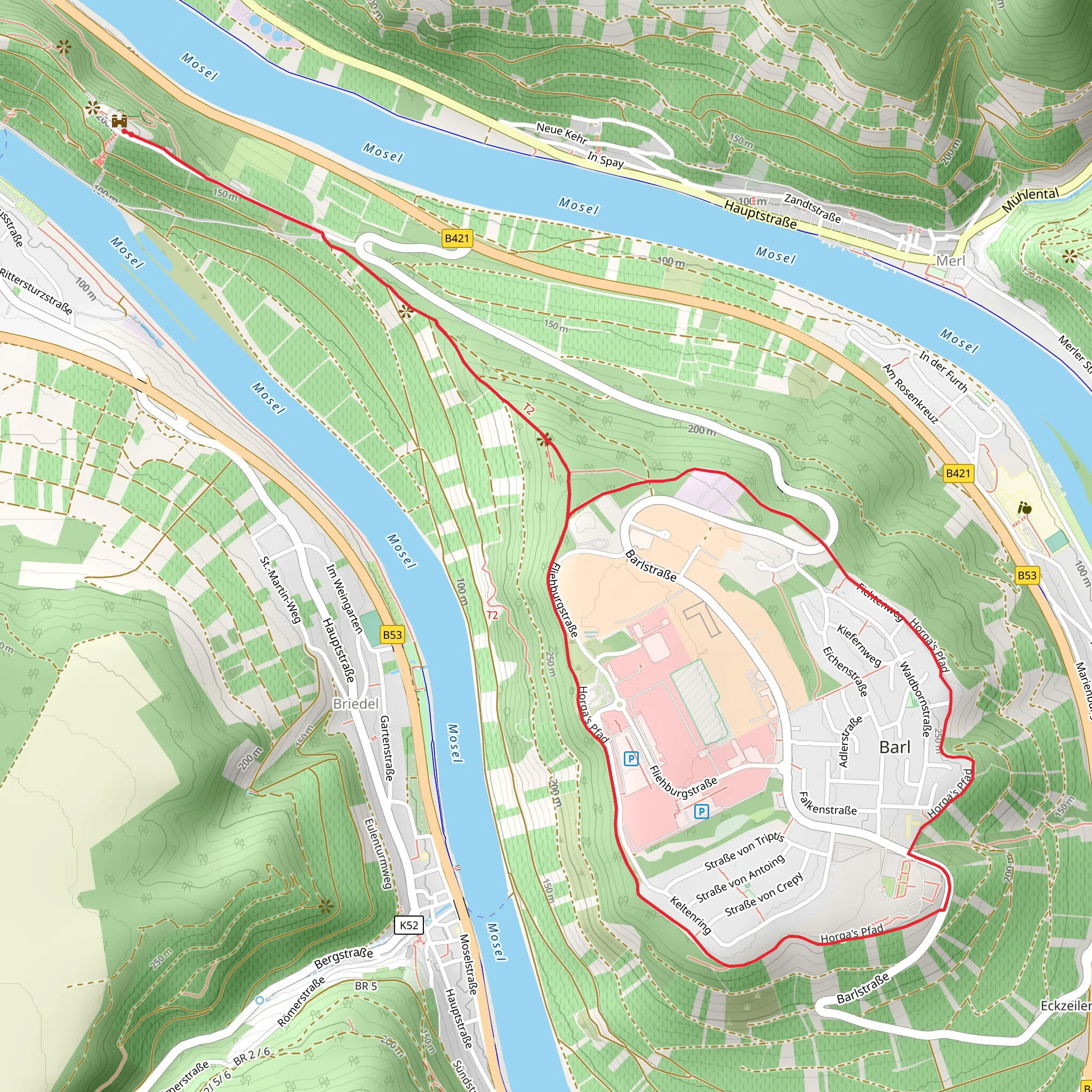 Horga's Pfad and Barl Loop via Mosel Camino mobile static map