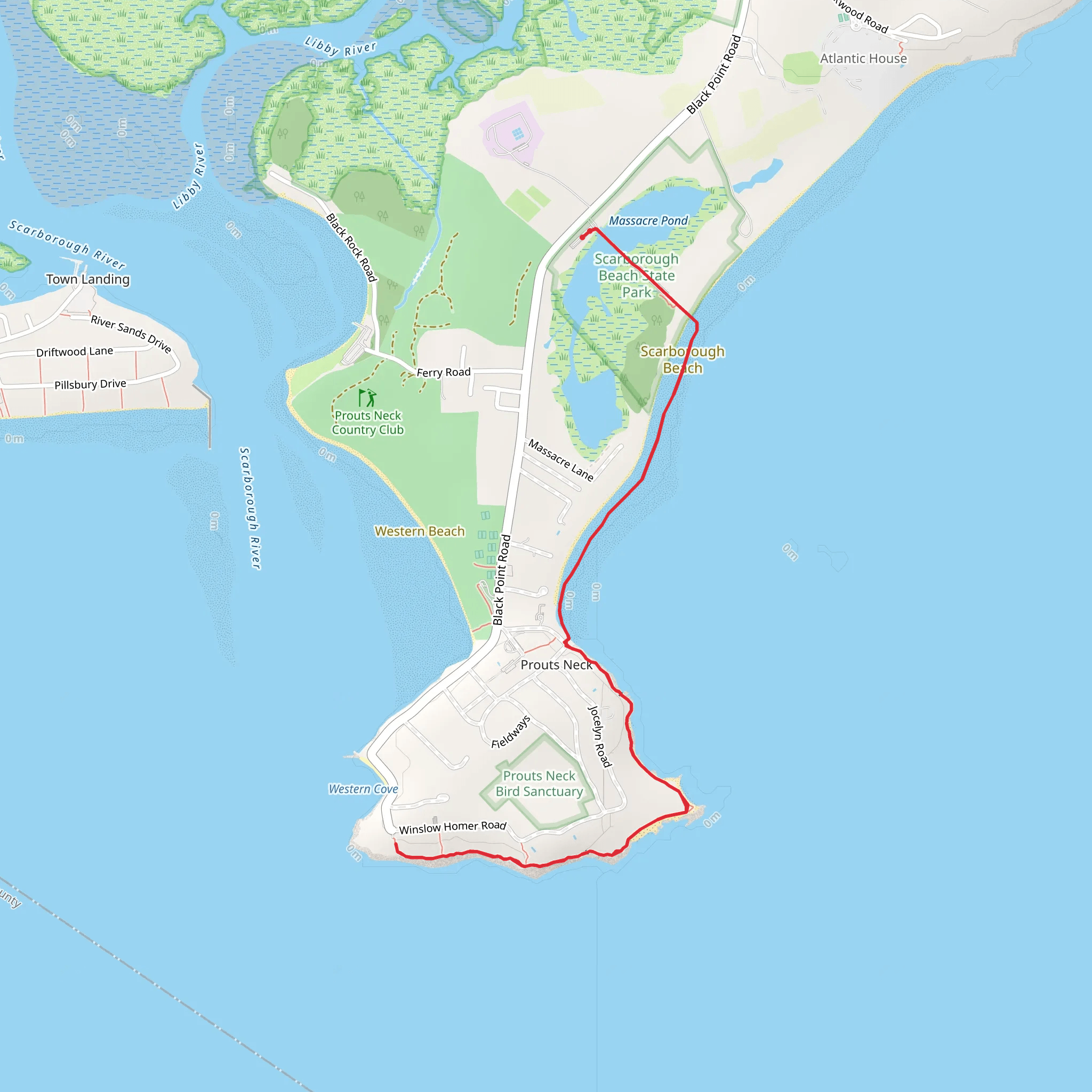 Checkley Point and East Point via Massacre Pond Trail - Scarborough Beach mobile static map