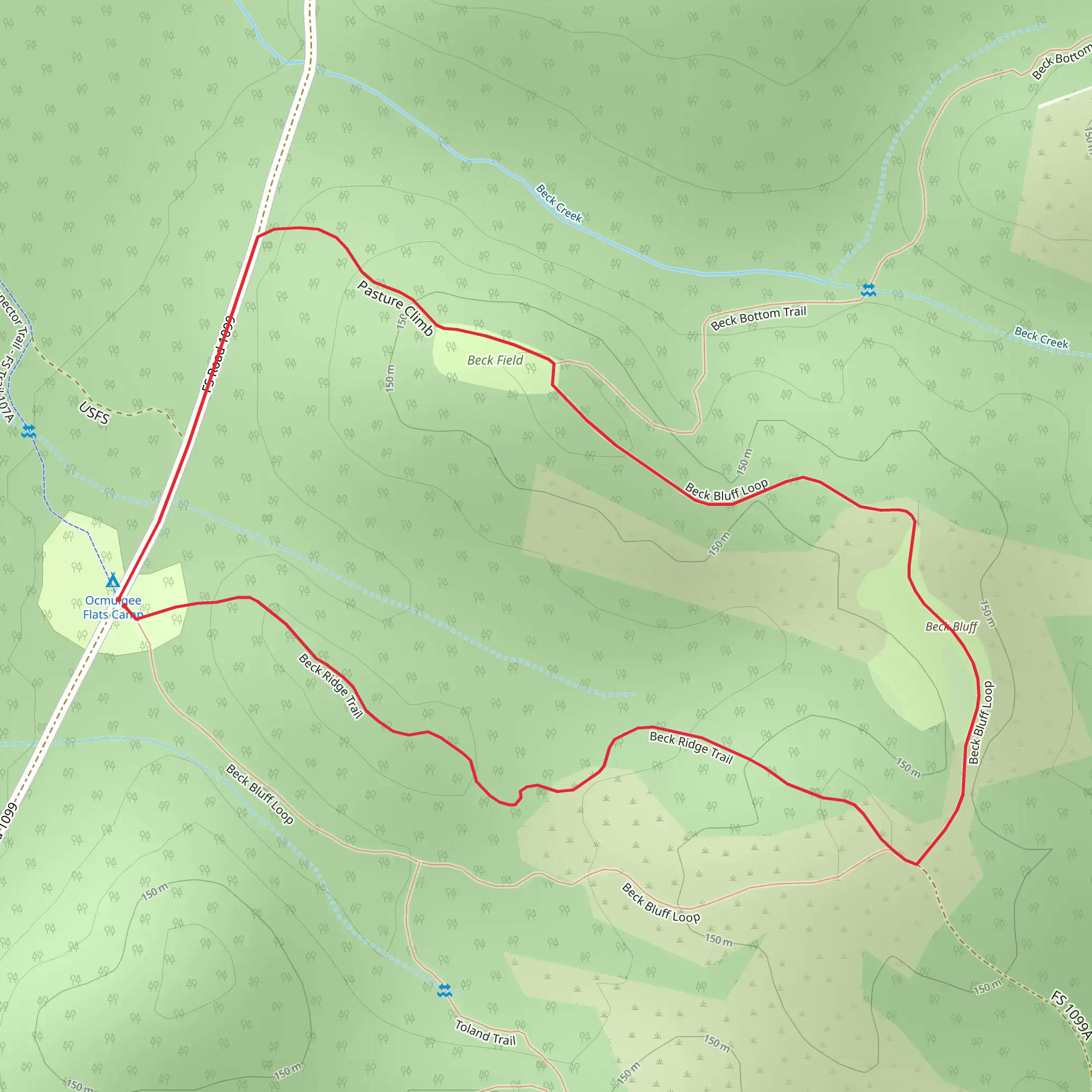 Beck Ridge Loop Trail mobile static map