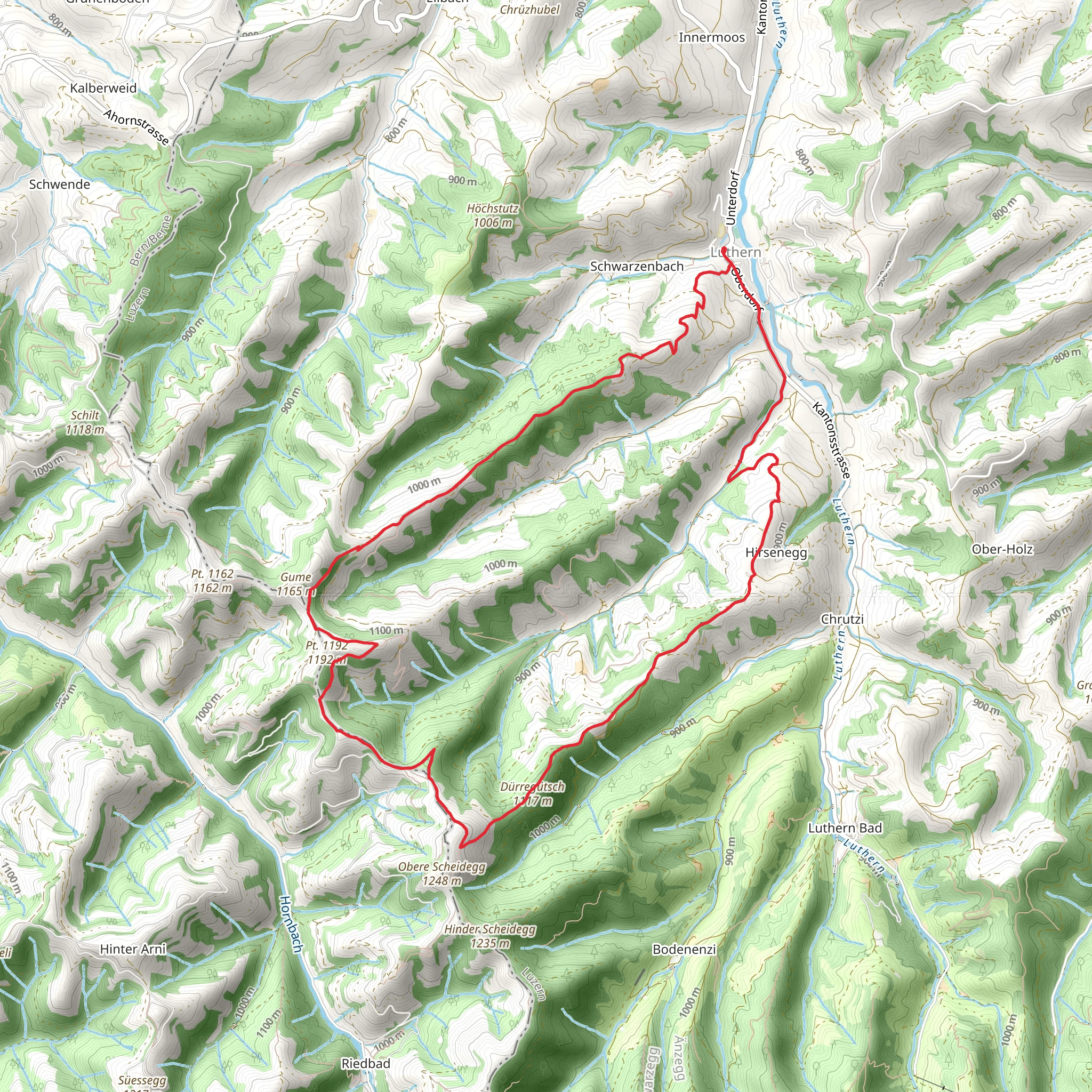 Rundwanderung Luthern - Ober Scheidegg mobile static map