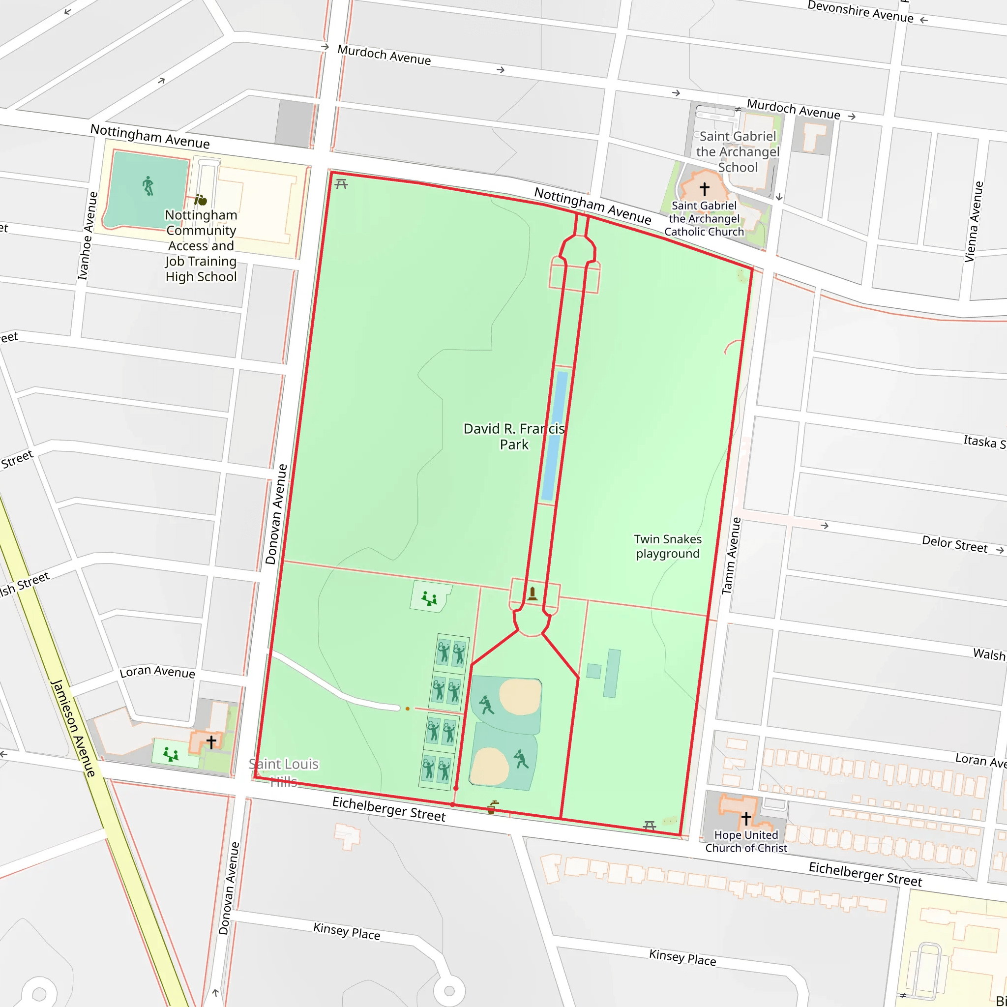 Francis Park and Pond Loop mobile static map