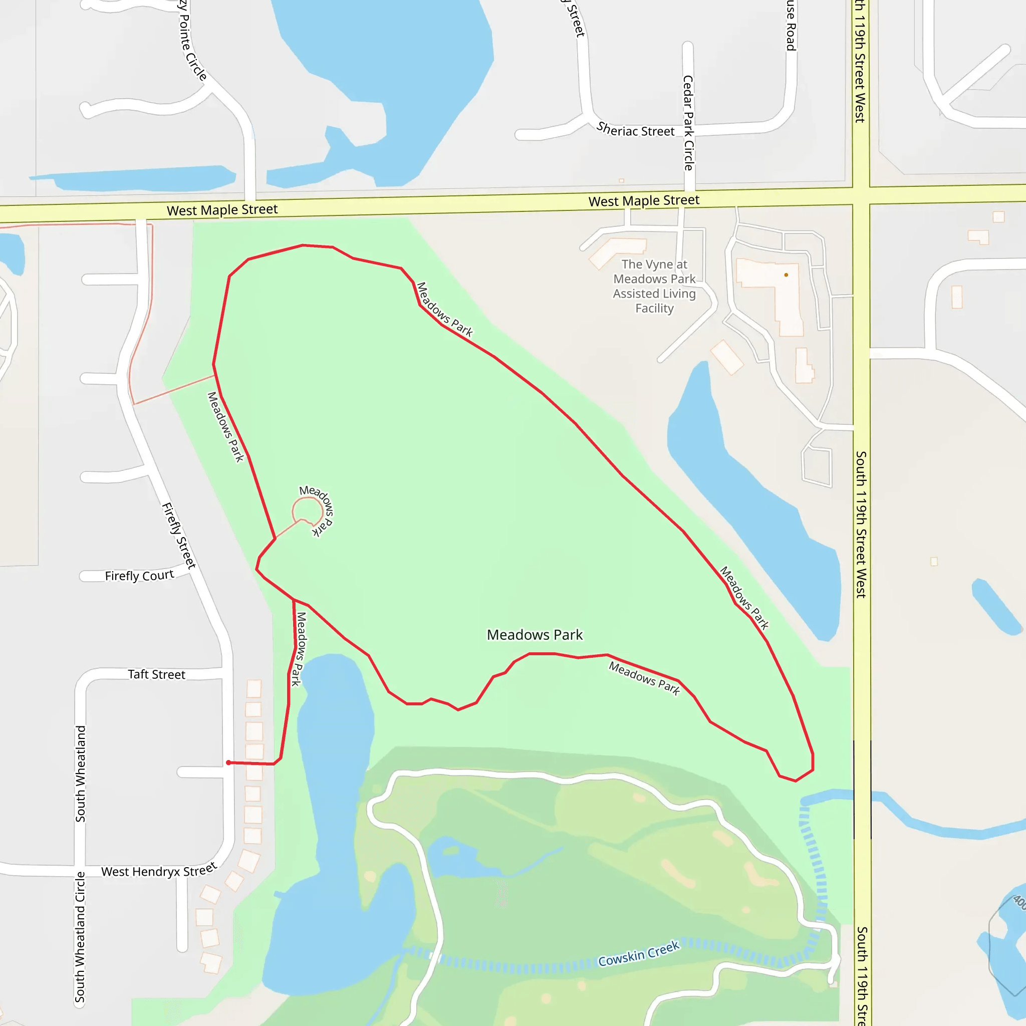 Meadows Park Loop mobile static map