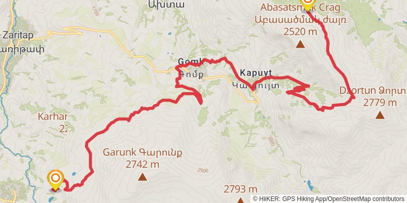 Transcaucasian Trail - Armenia stage 33 Map