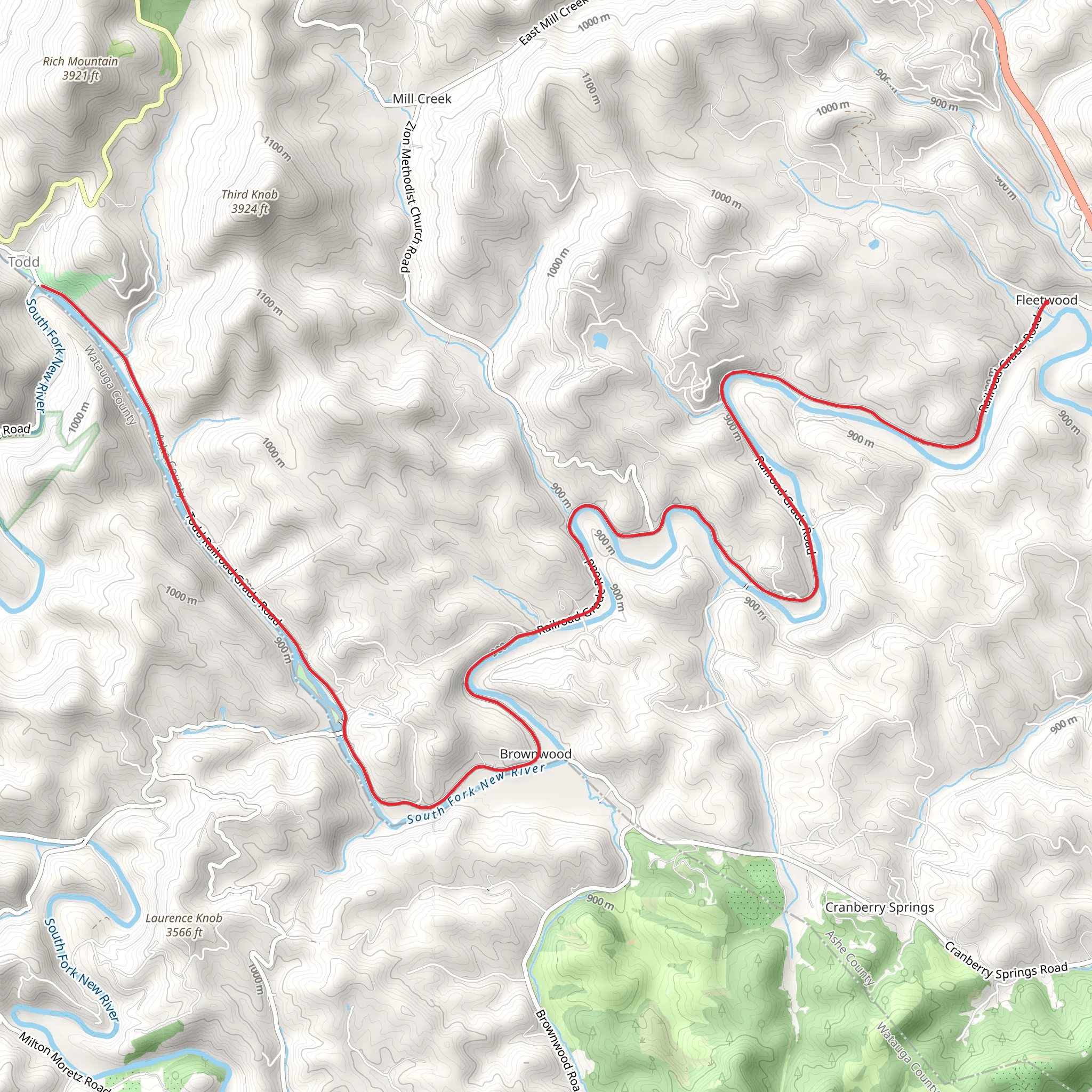 Fleetwood to Todd mobile static map