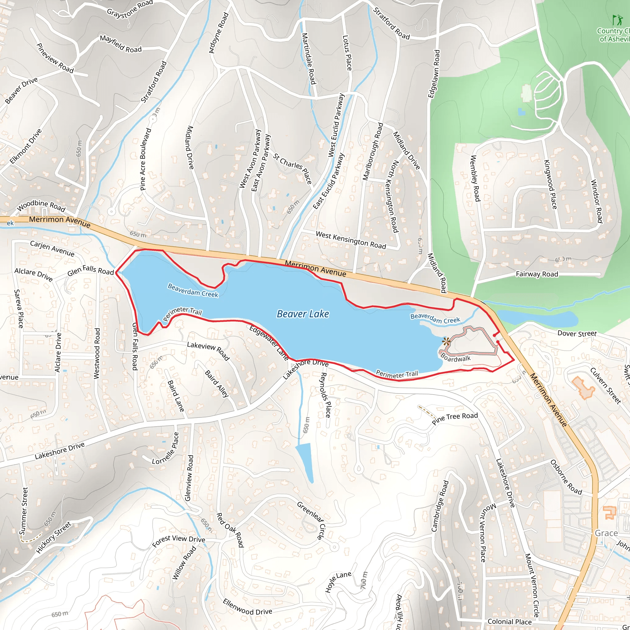 Beaver Lake Loop mobile static map